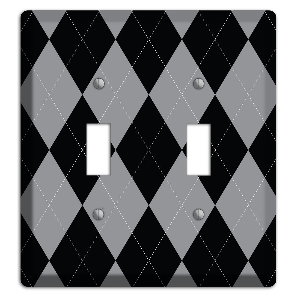 Light Purple and Black 2 Toggle Wallplate