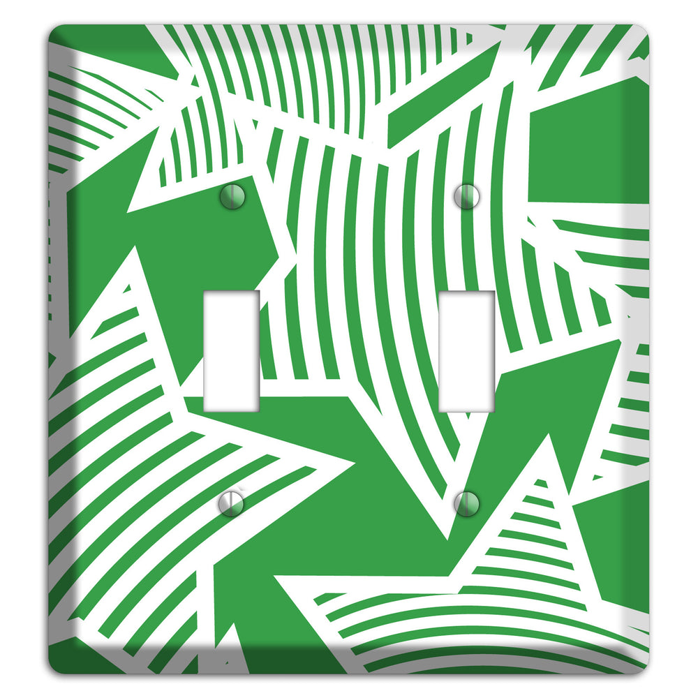 Green with Large White Stars 2 Toggle Wallplate