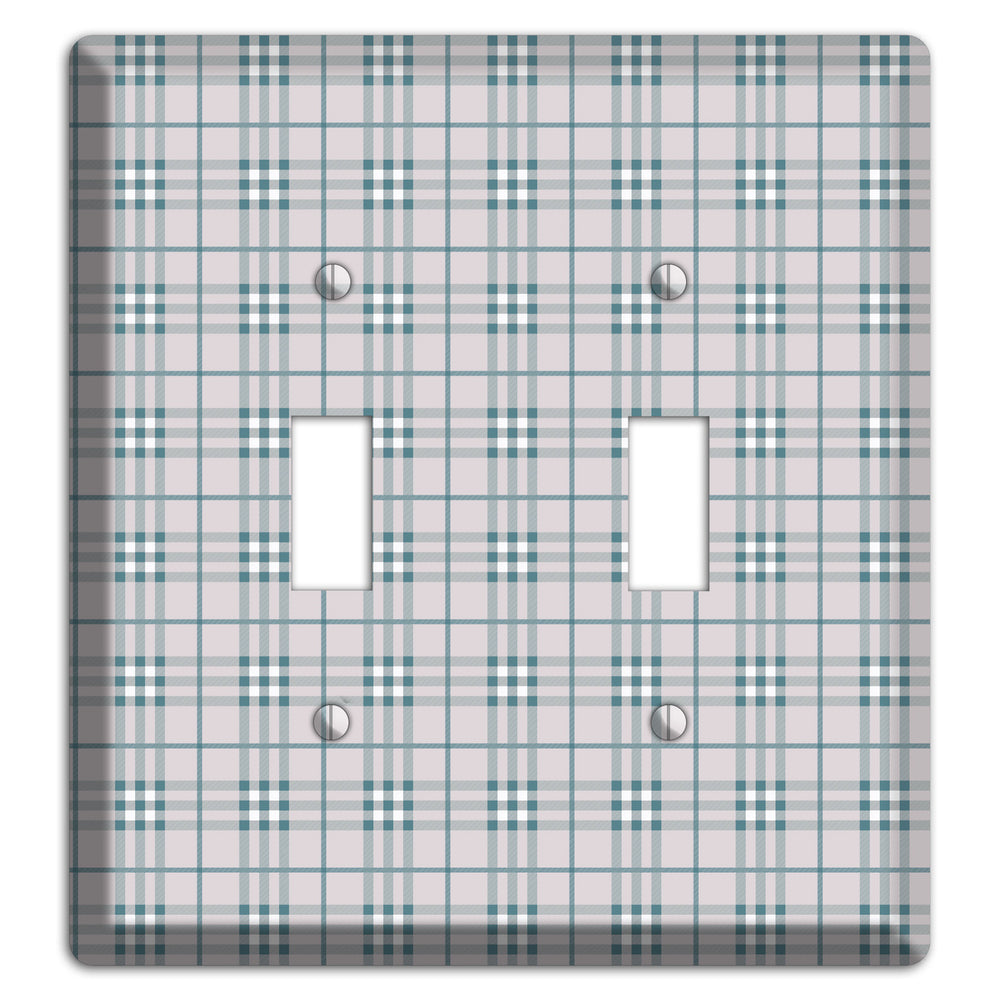 Multi Grey Plaid 2 Toggle Wallplate