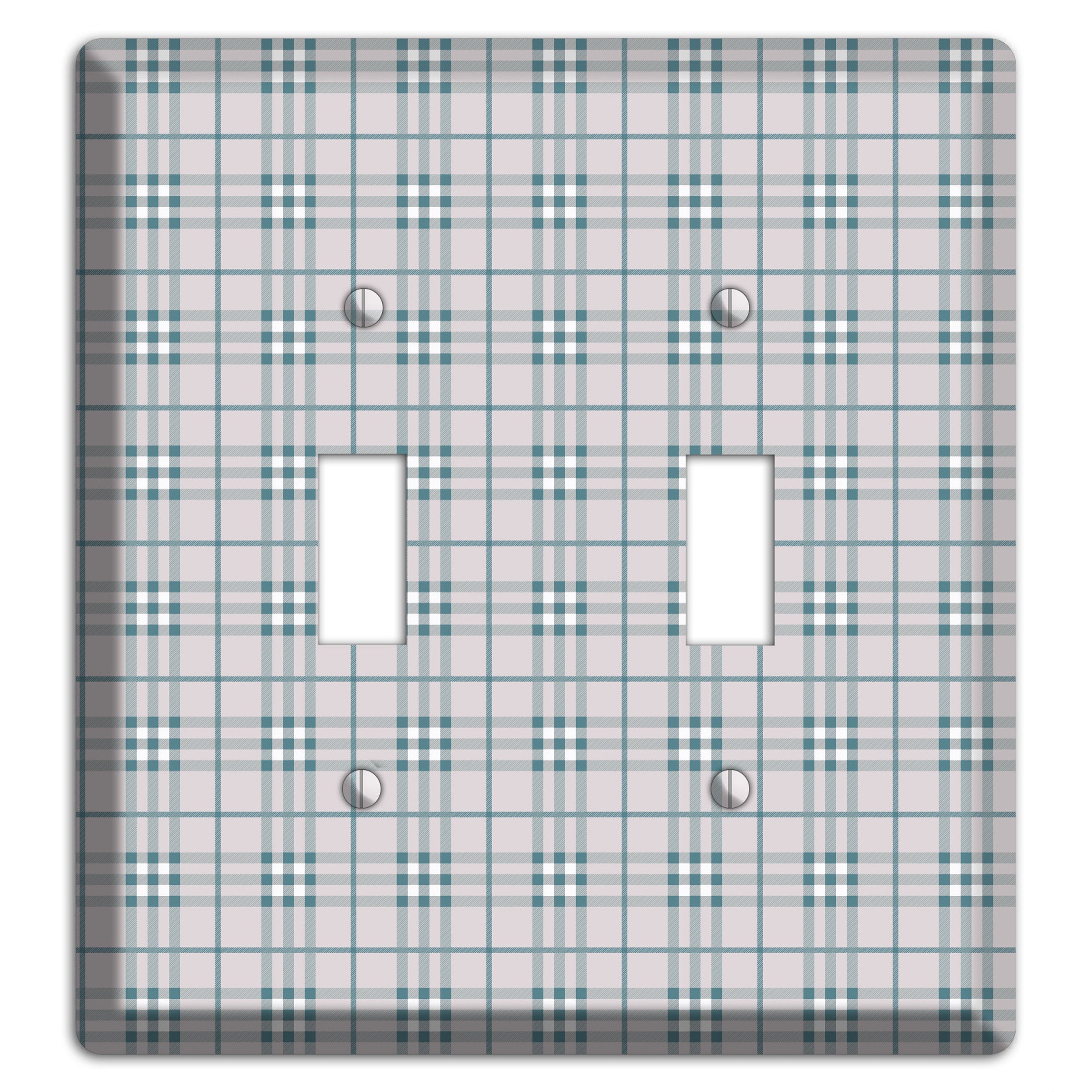 Multi Grey Plaid 2 Toggle Wallplate