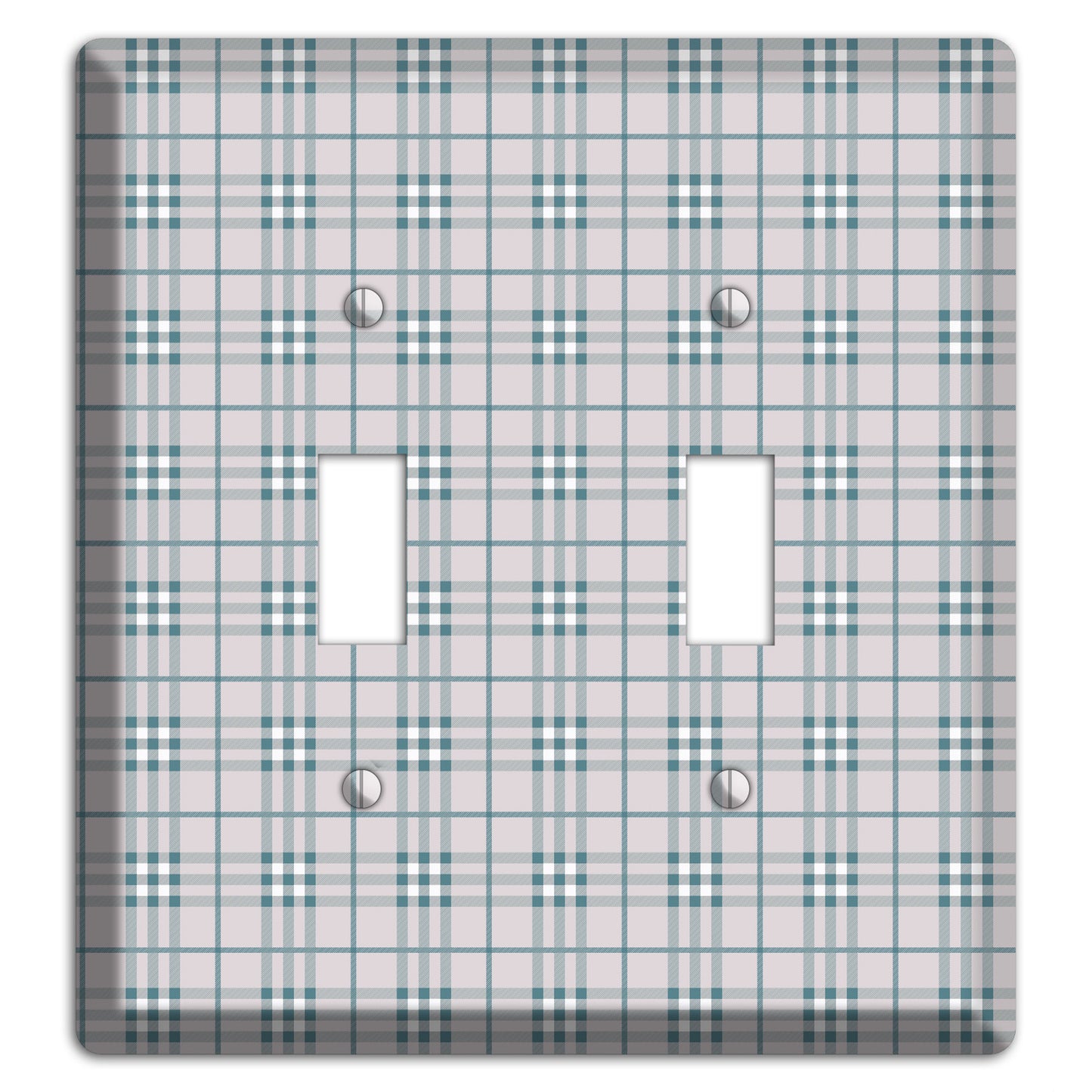 Multi Grey Plaid 2 Toggle Wallplate