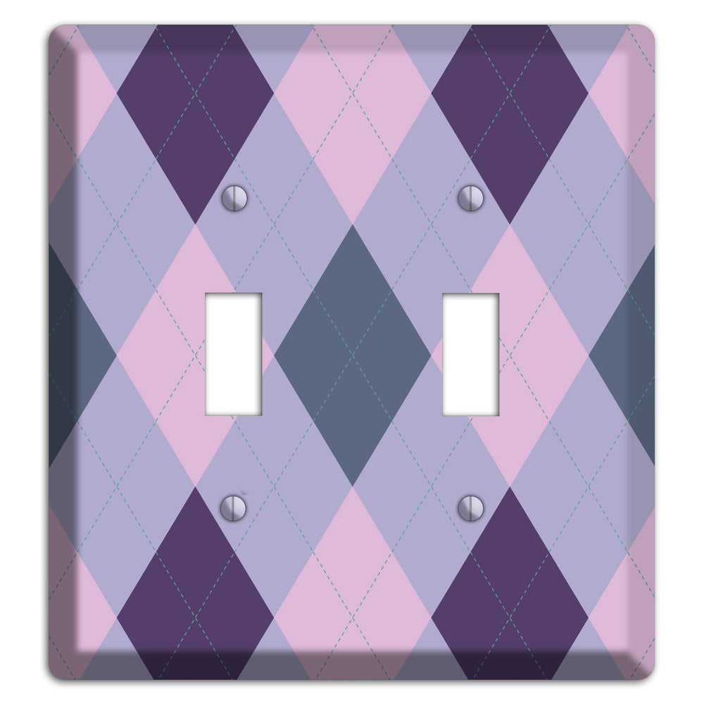 Lilac Argyle 2 Toggle Wallplate