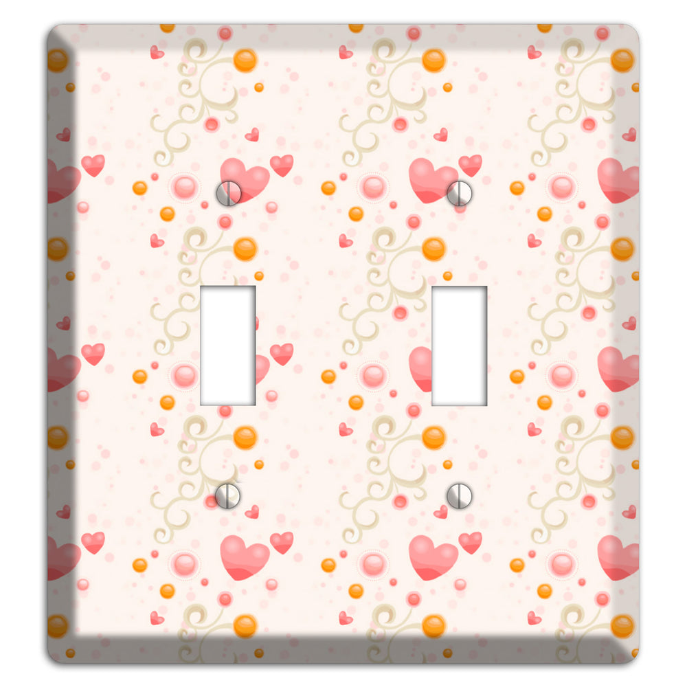 Bubbly Hearts 2 Toggle Wallplate