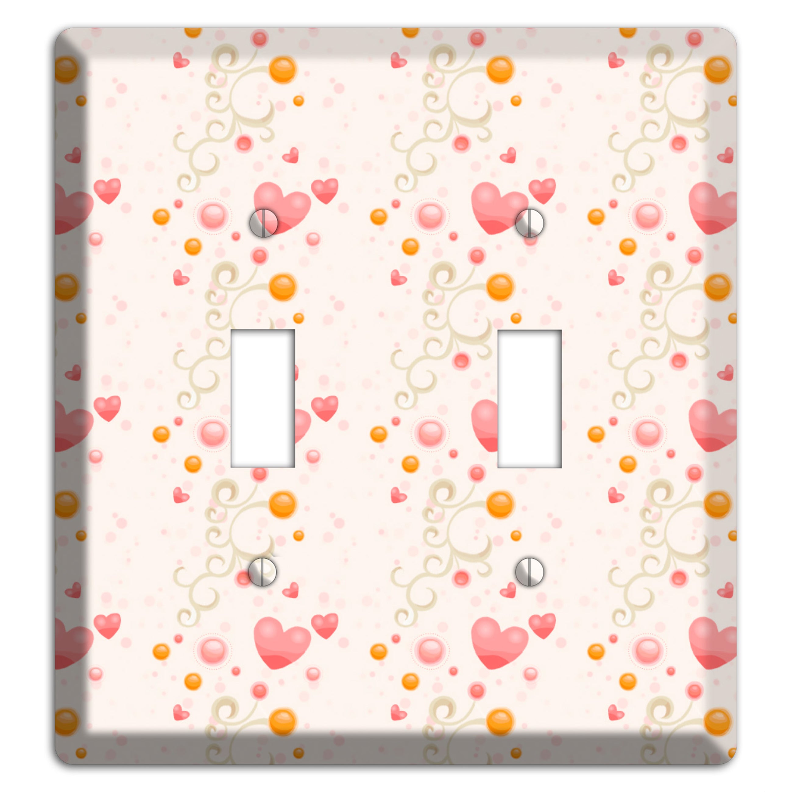 Bubbly Hearts 2 Toggle Wallplate