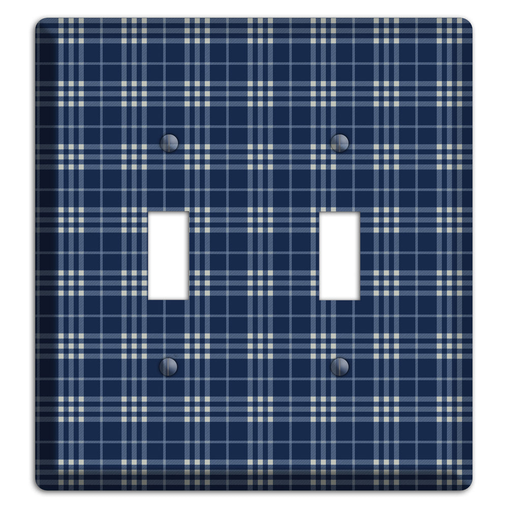 Blue and White Plaid 2 Toggle Wallplate