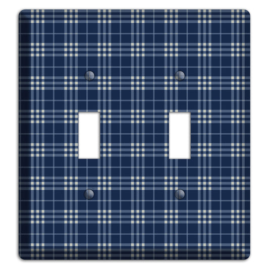 Blue and White Plaid 2 Toggle Wallplate