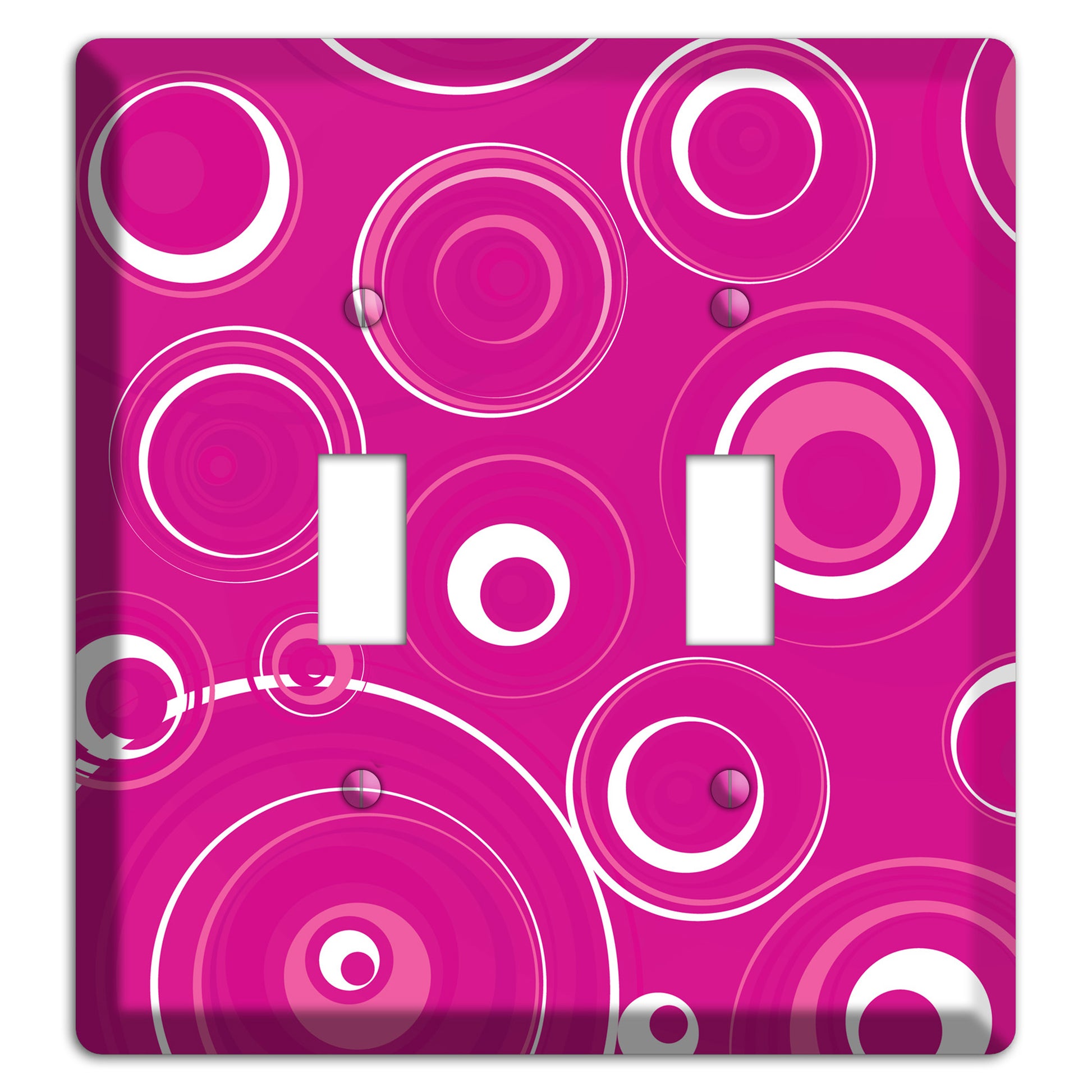 Dark Pink Circles 2 Toggle Wallplate