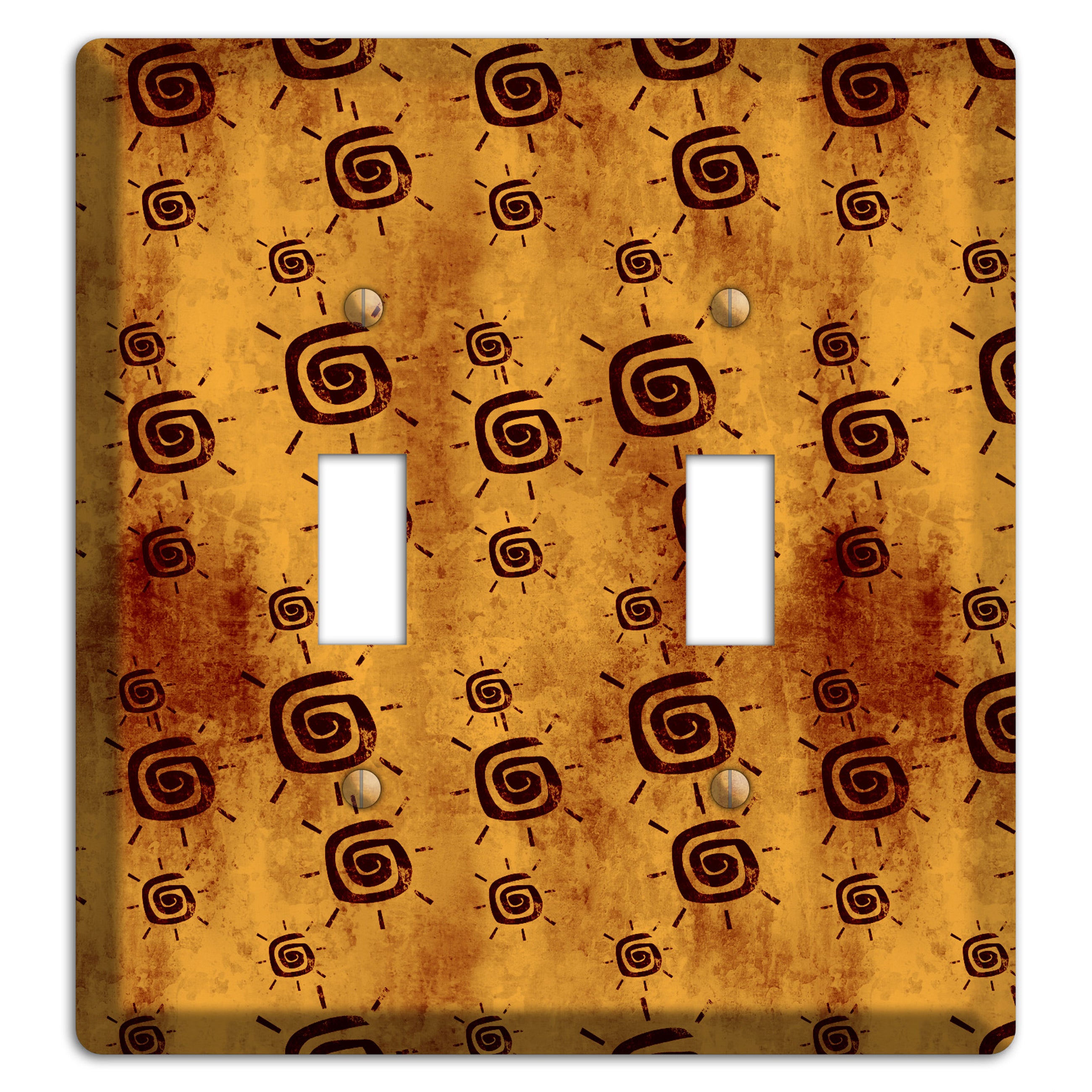 Mustard with Maroon Swirl 2 Toggle Wallplate