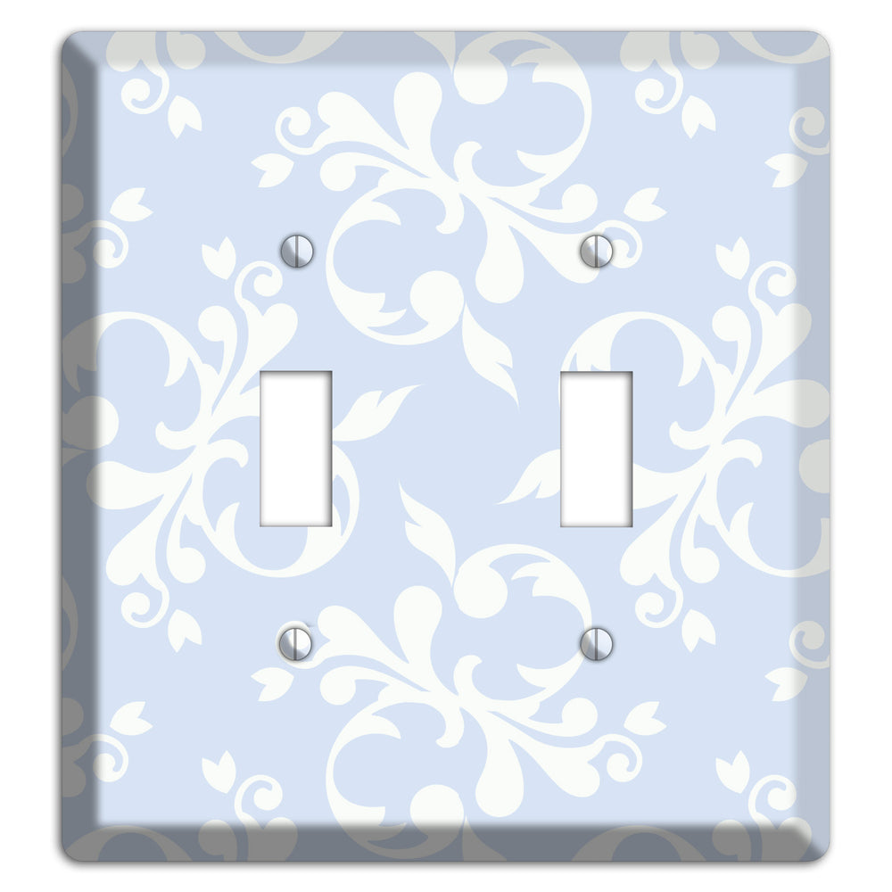 Light Blue Victorian Toile 2 Toggle Wallplate