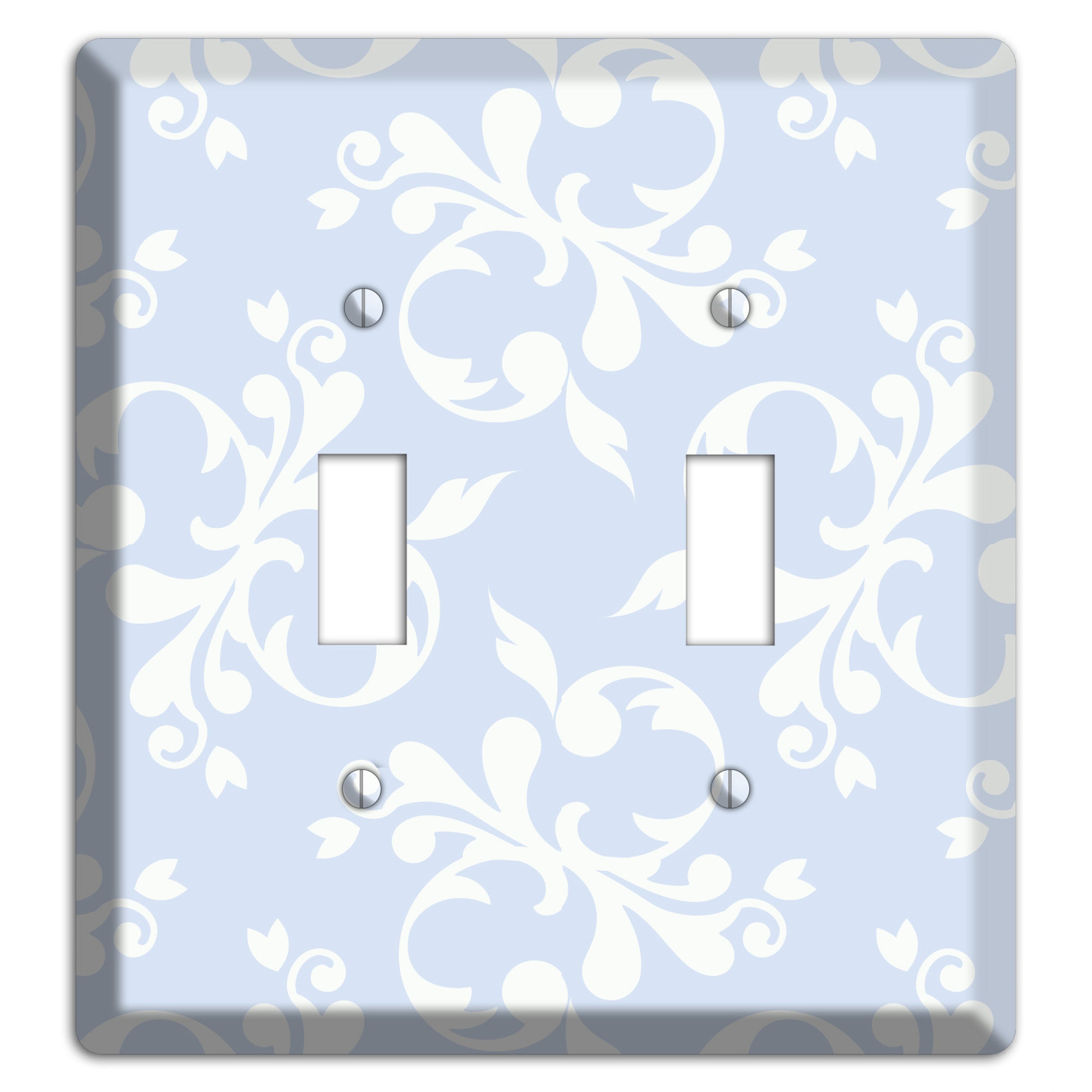Light Blue Victorian Toile 2 Toggle Wallplate