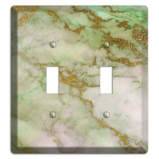 Swamp Green Marble 2 Toggle Wallplate