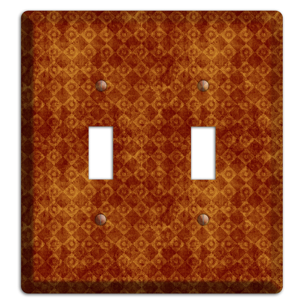 Maroon Diamond Circles 2 Toggle Wallplate
