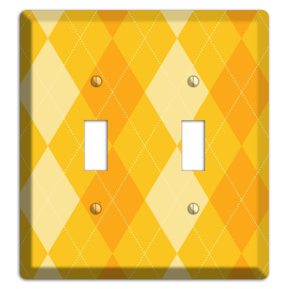 Yellow Argyle 2 Toggle Wallplate