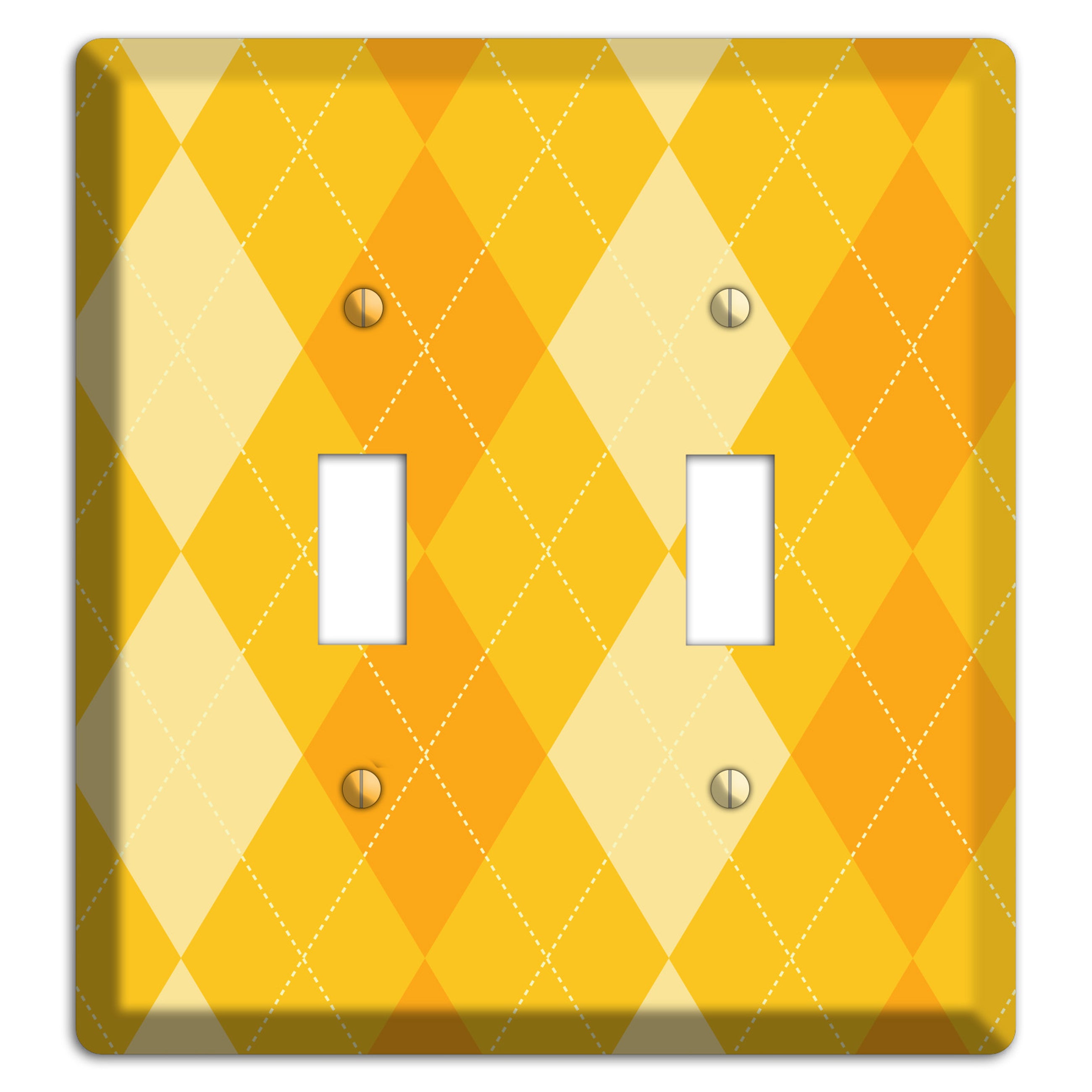 Yellow Argyle 2 Toggle Wallplate