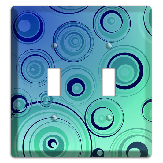 Blue and Green Circles 2 Toggle Wallplate