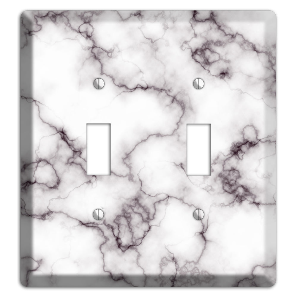 Black Stained Marble 2 Toggle Wallplate
