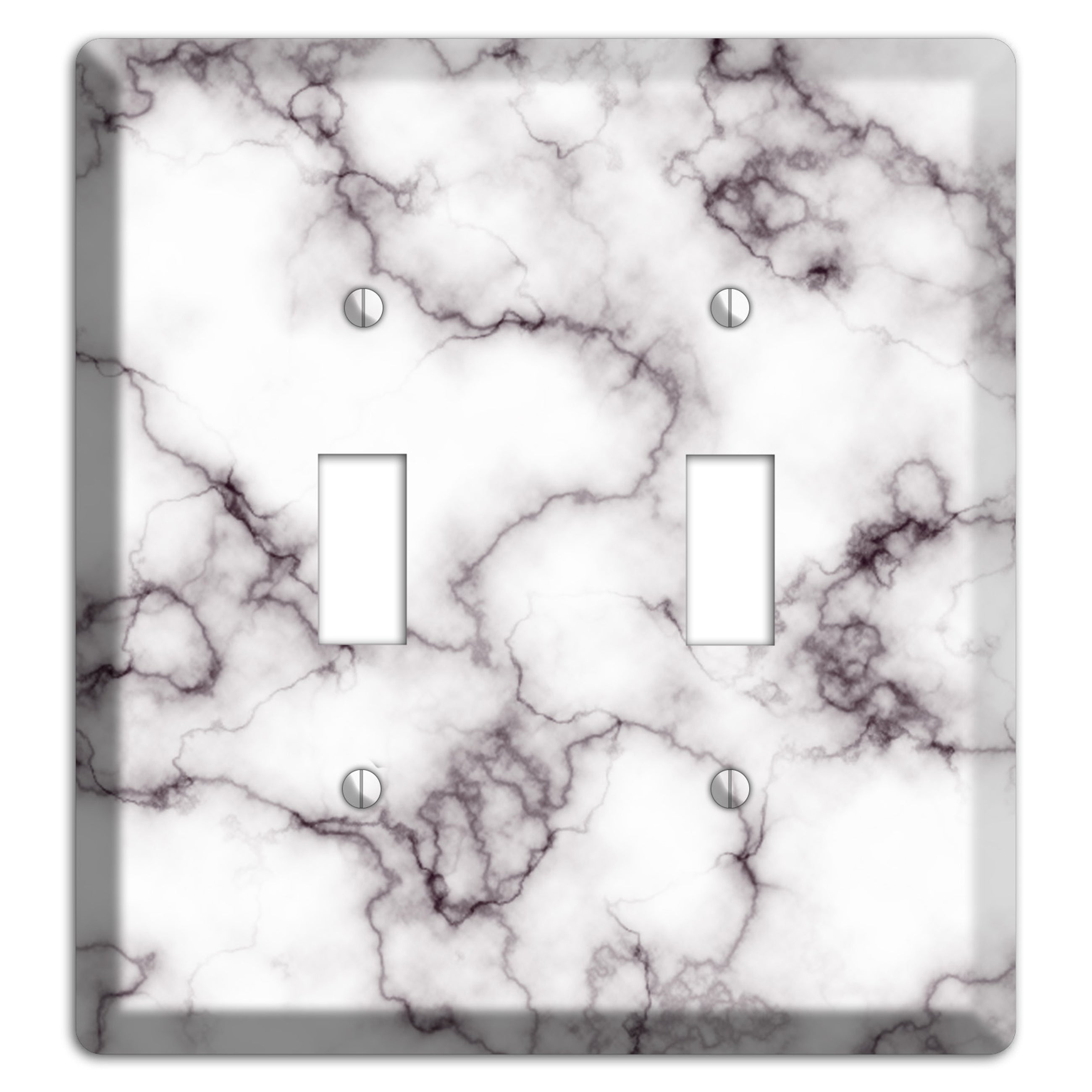 Black Stained Marble 2 Toggle Wallplate