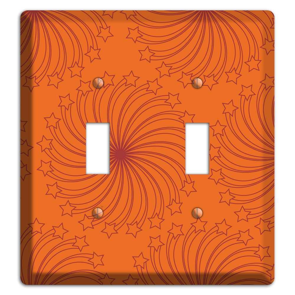 Multi Orange Star Swirl 2 Toggle Wallplate