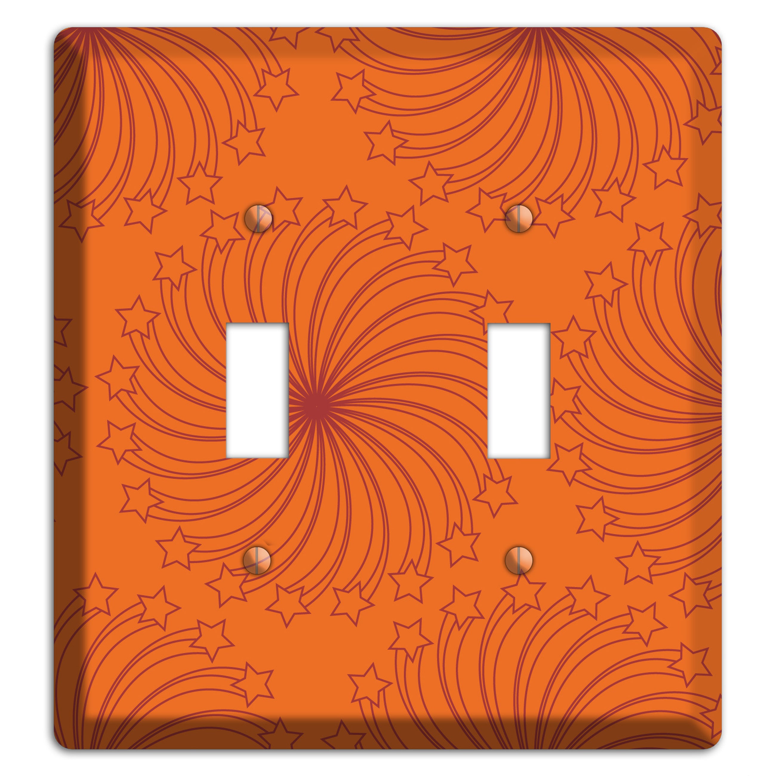 Multi Orange Star Swirl 2 Toggle Wallplate