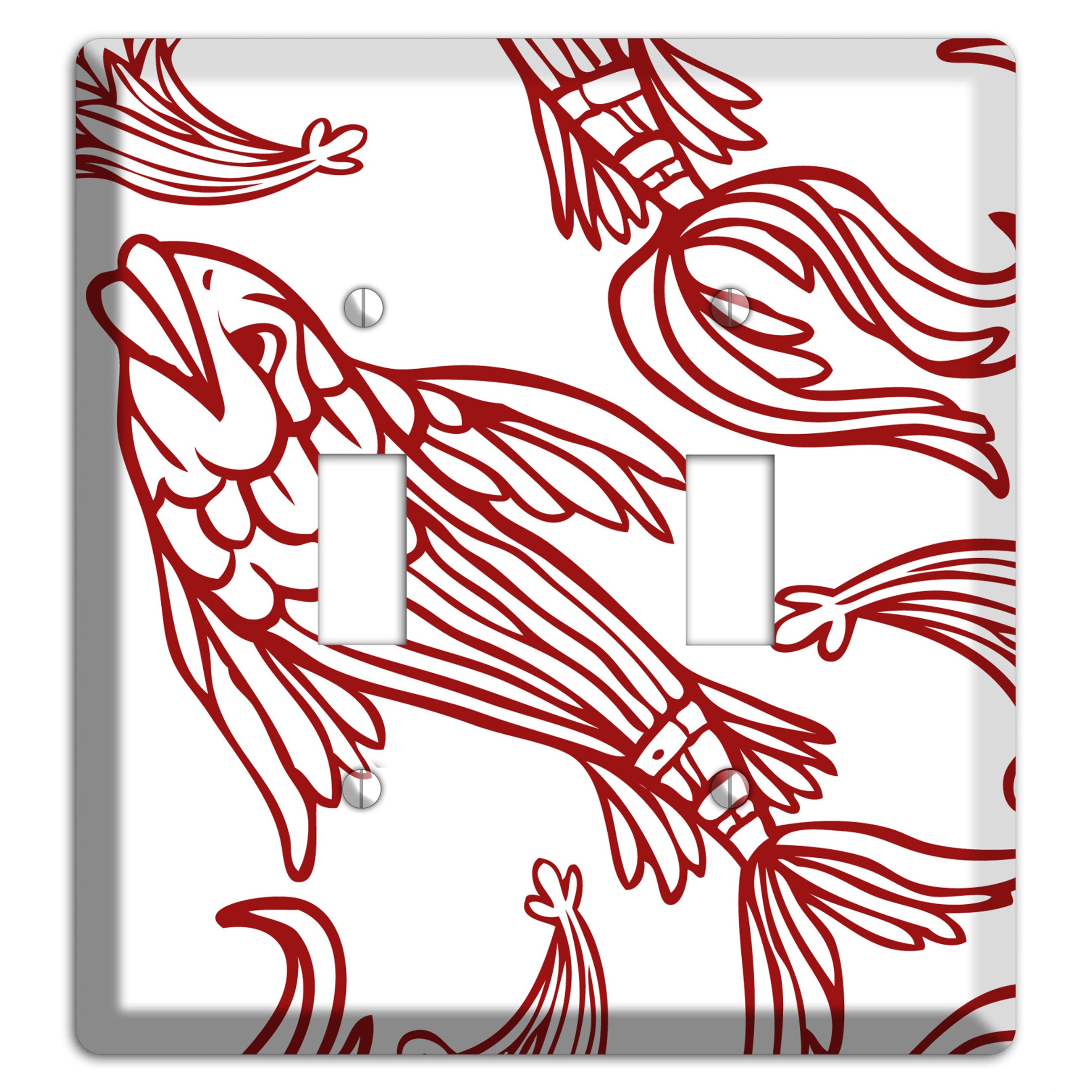 Red and White Koi 2 Toggle Wallplate