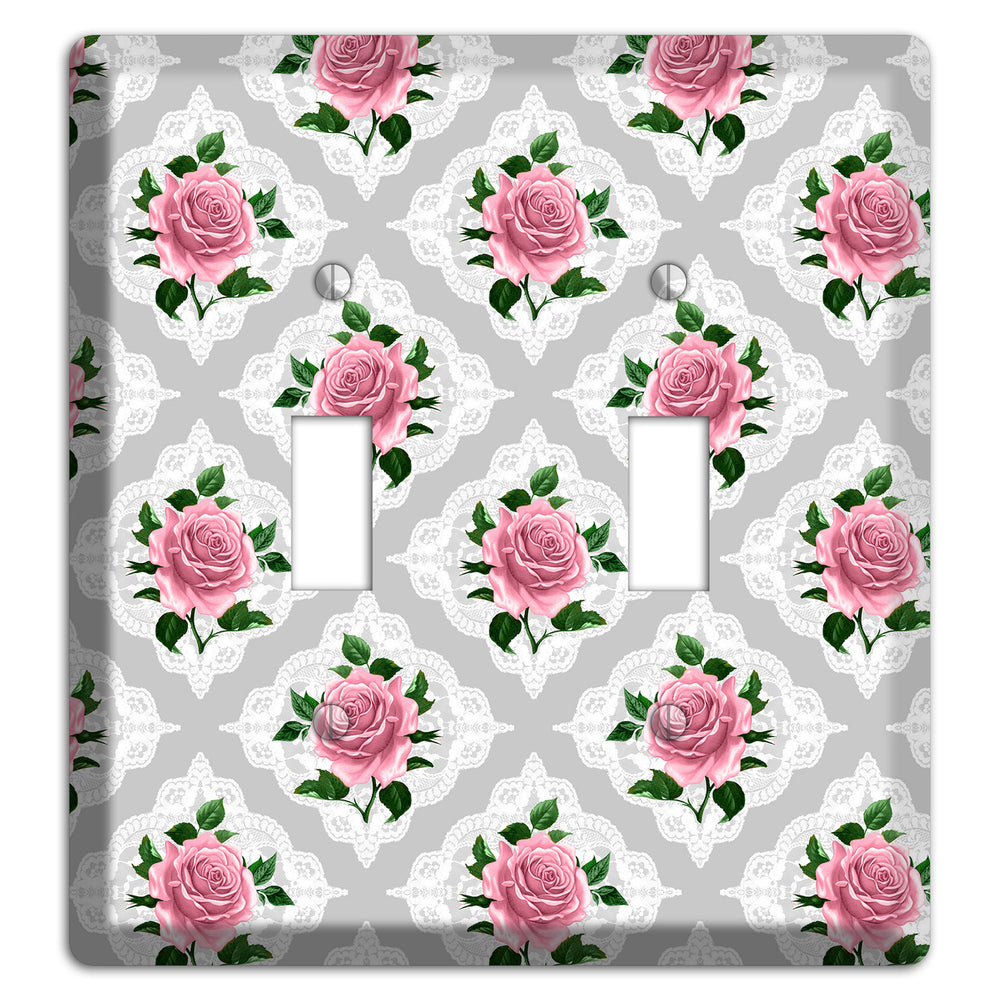 Gray Rose Doily 2 Toggle Wallplate