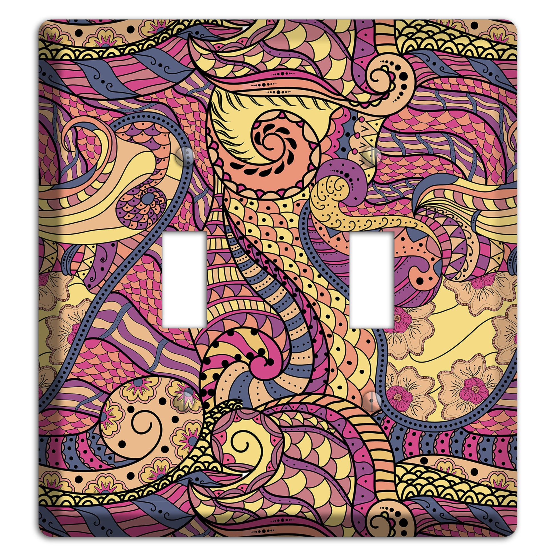 Retro Flourish 2 2 Toggle Wallplate