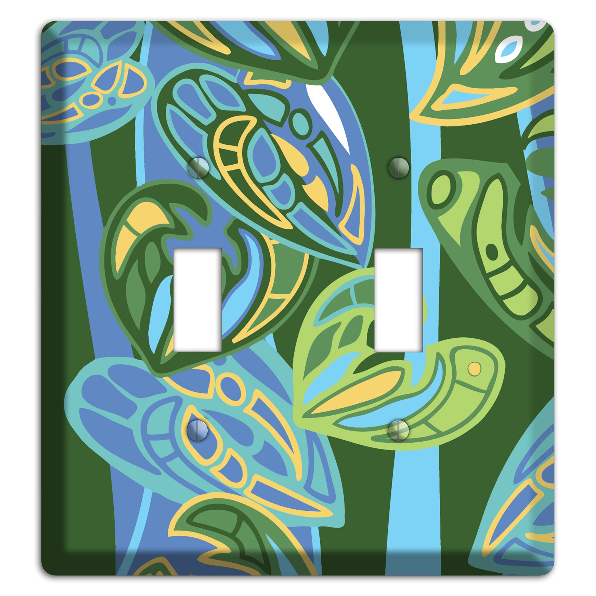 Pacific Blue and Green 2 Toggle Wallplate