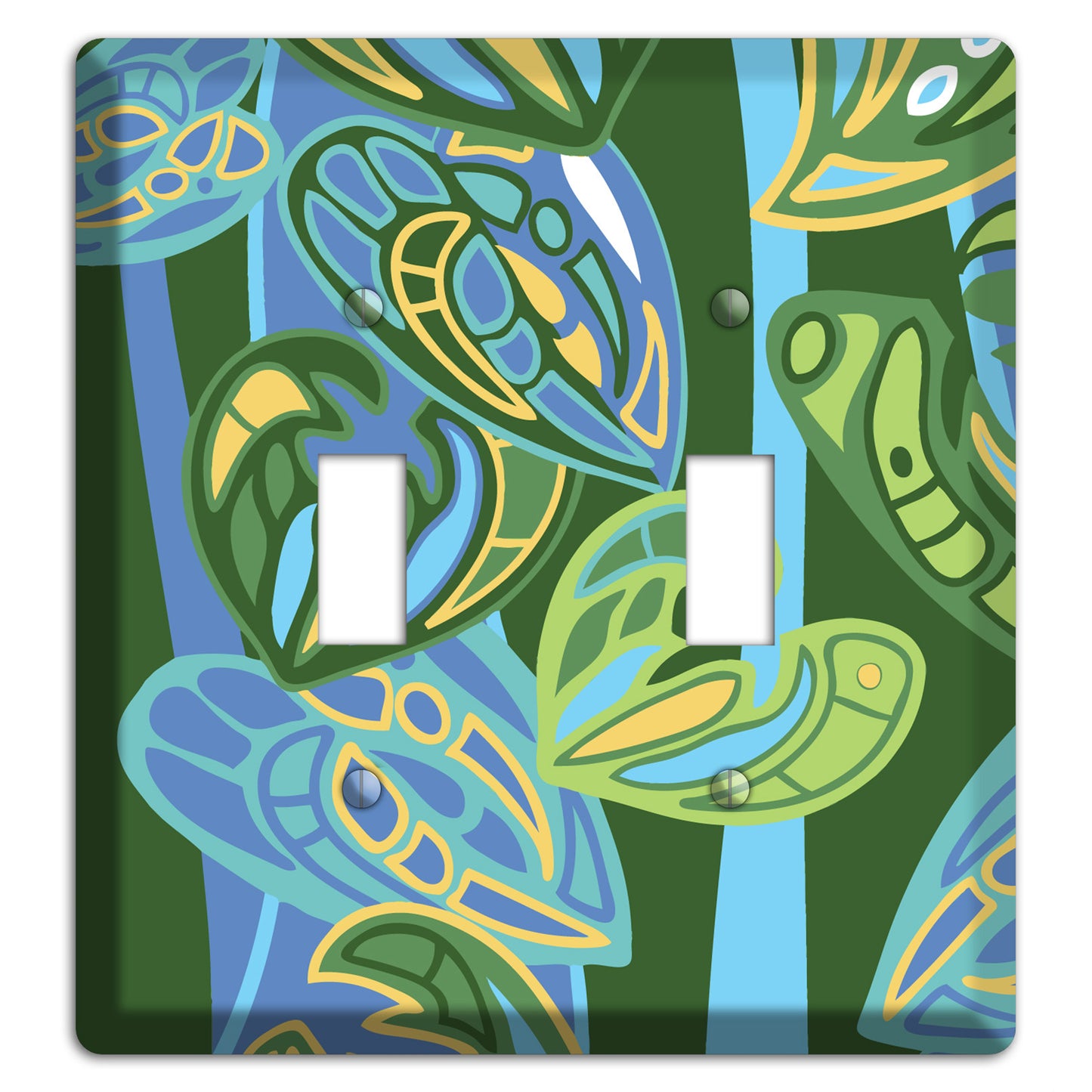 Pacific Blue and Green 2 Toggle Wallplate