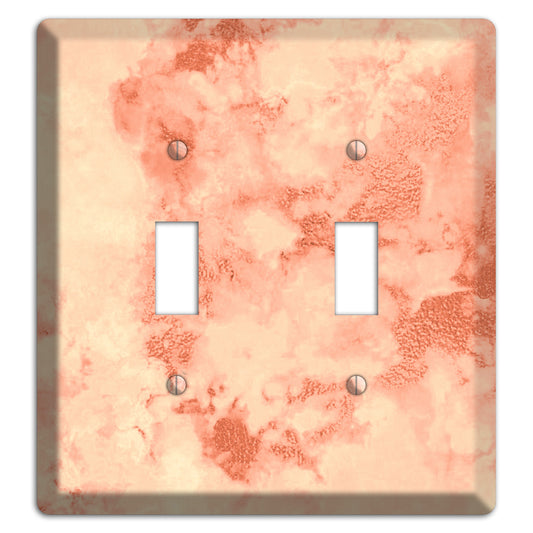 Apricot Peach Marble 2 Toggle Wallplate