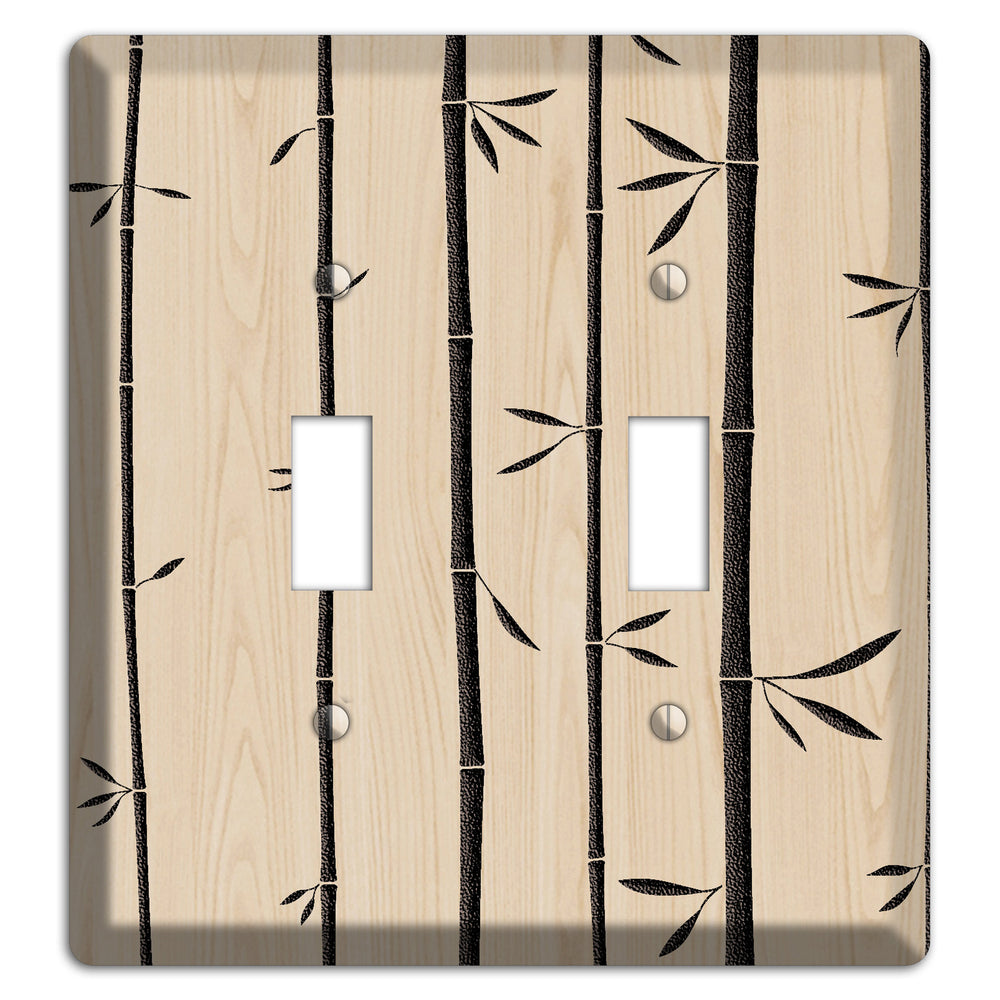 Bamboo Wood Lasered 2 Toggle Wallplate