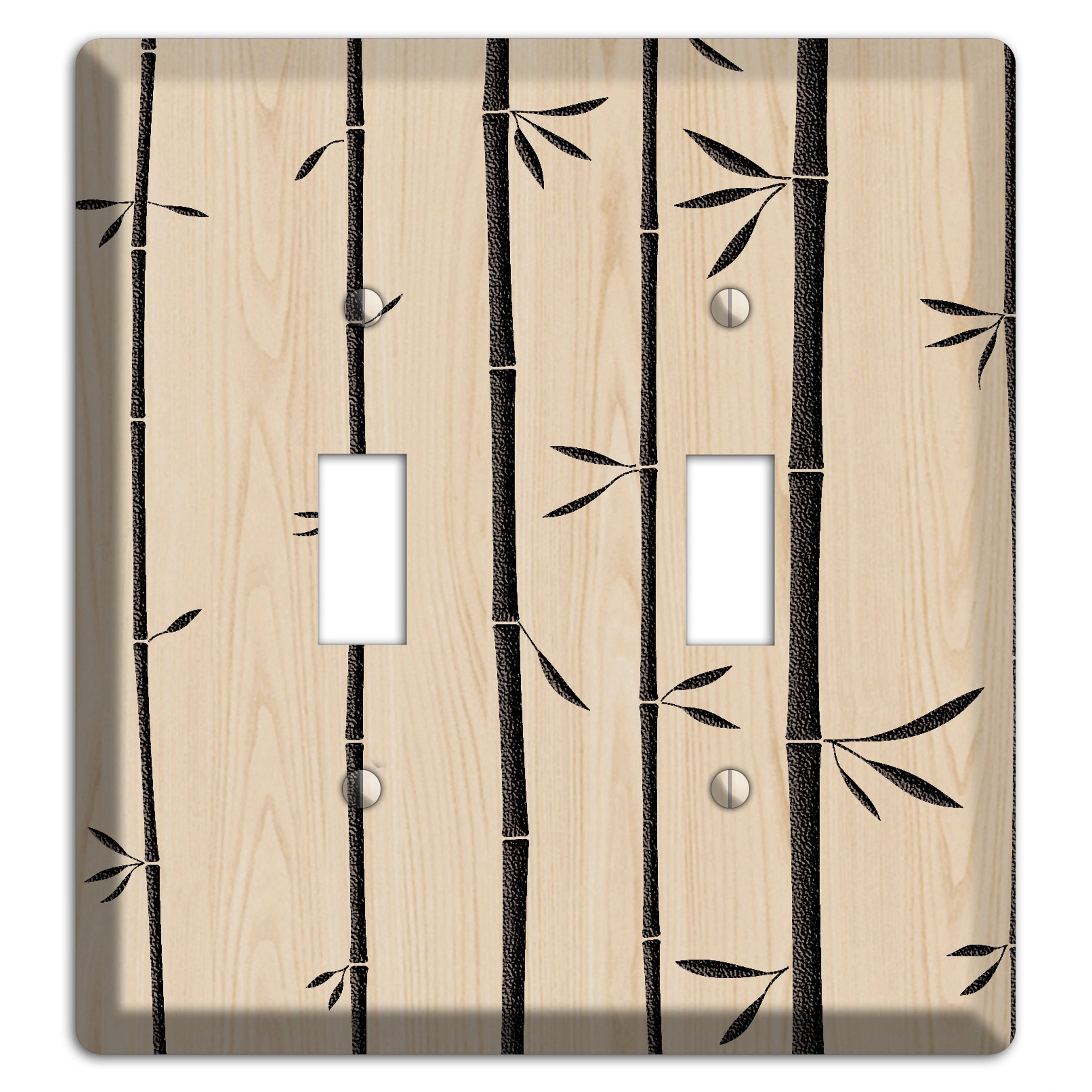 Bamboo Wood Lasered 2 Toggle Wallplate