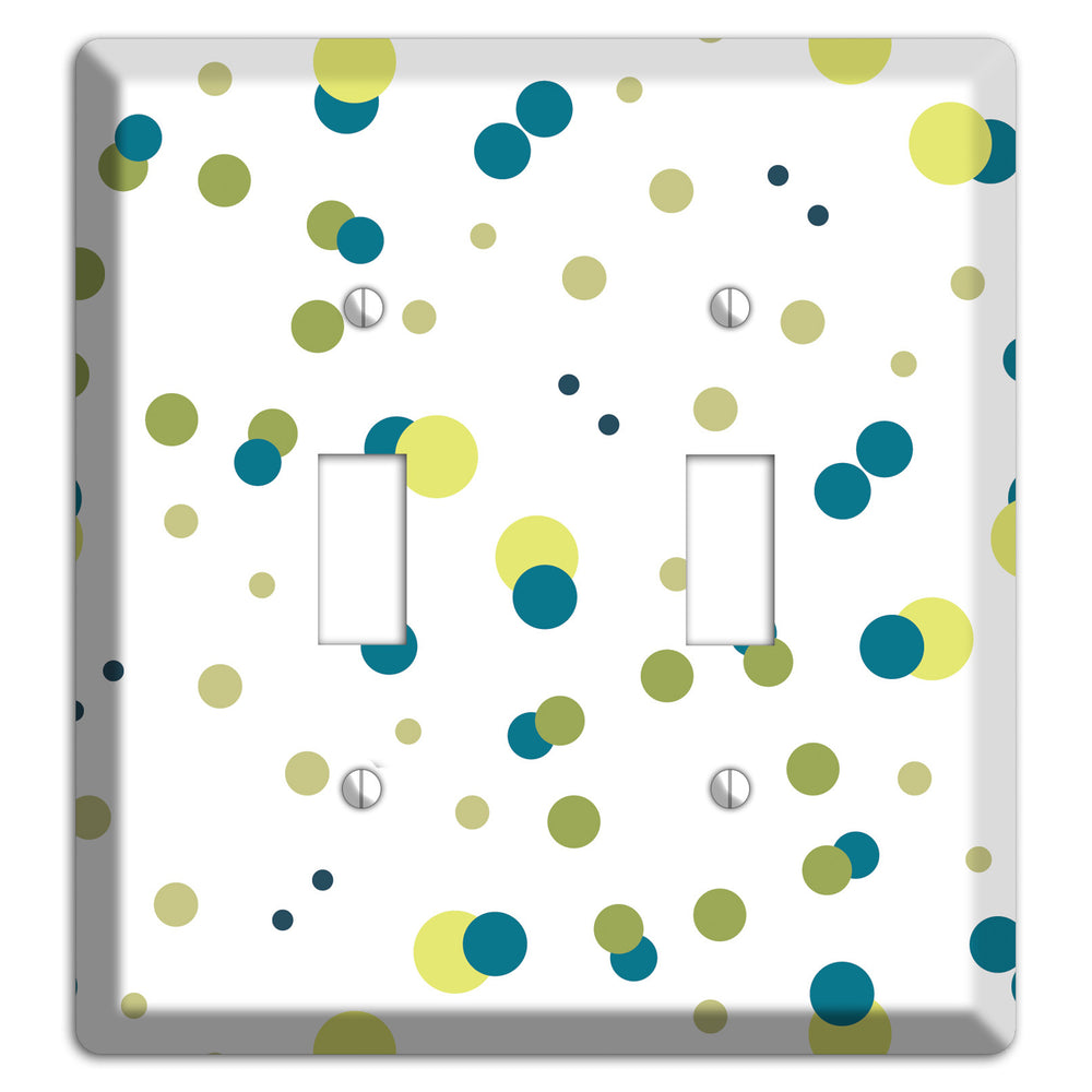 Multi Olive and Jade Small Dots 2 Toggle Wallplate