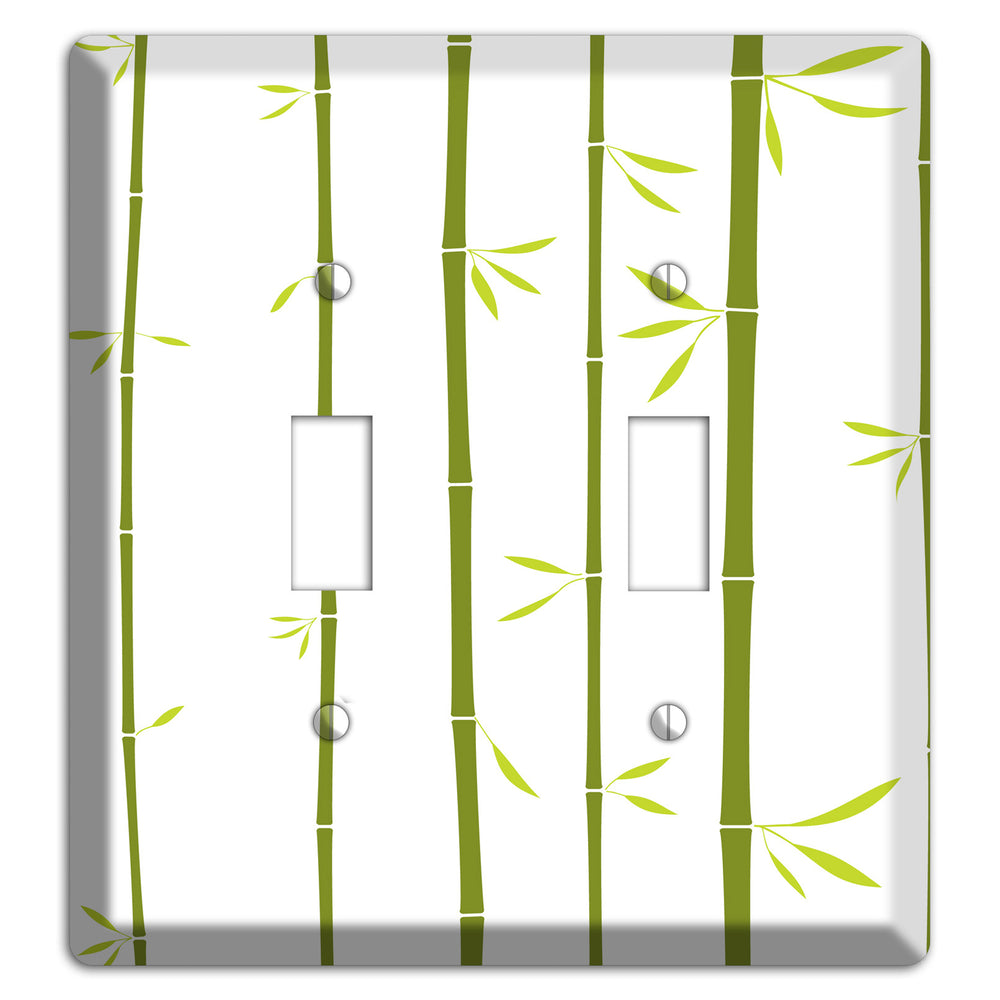 Green And White Bamboo 2 Toggle Wallplate
