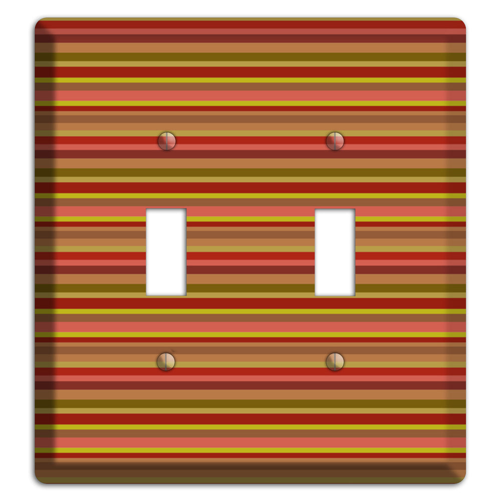 Multi Red Horizontal Stripes 2 Toggle Wallplate