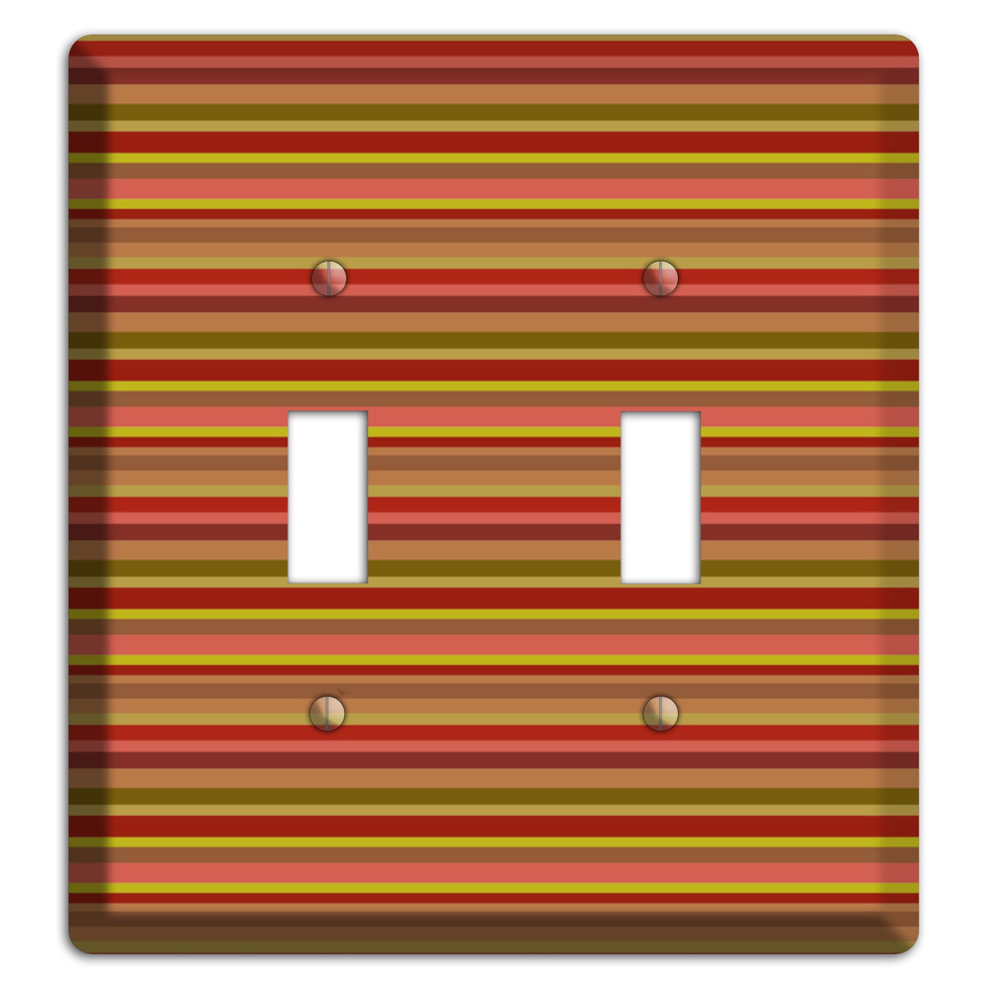 Multi Red Horizontal Stripes 2 Toggle Wallplate