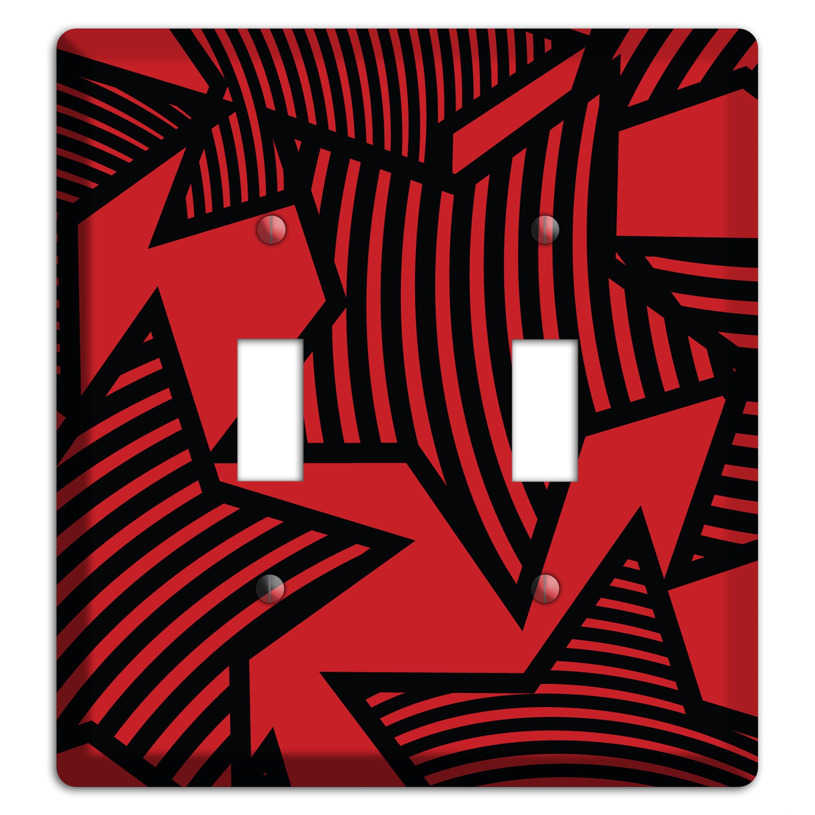 Red with Large Black Stars 2 Toggle Wallplate
