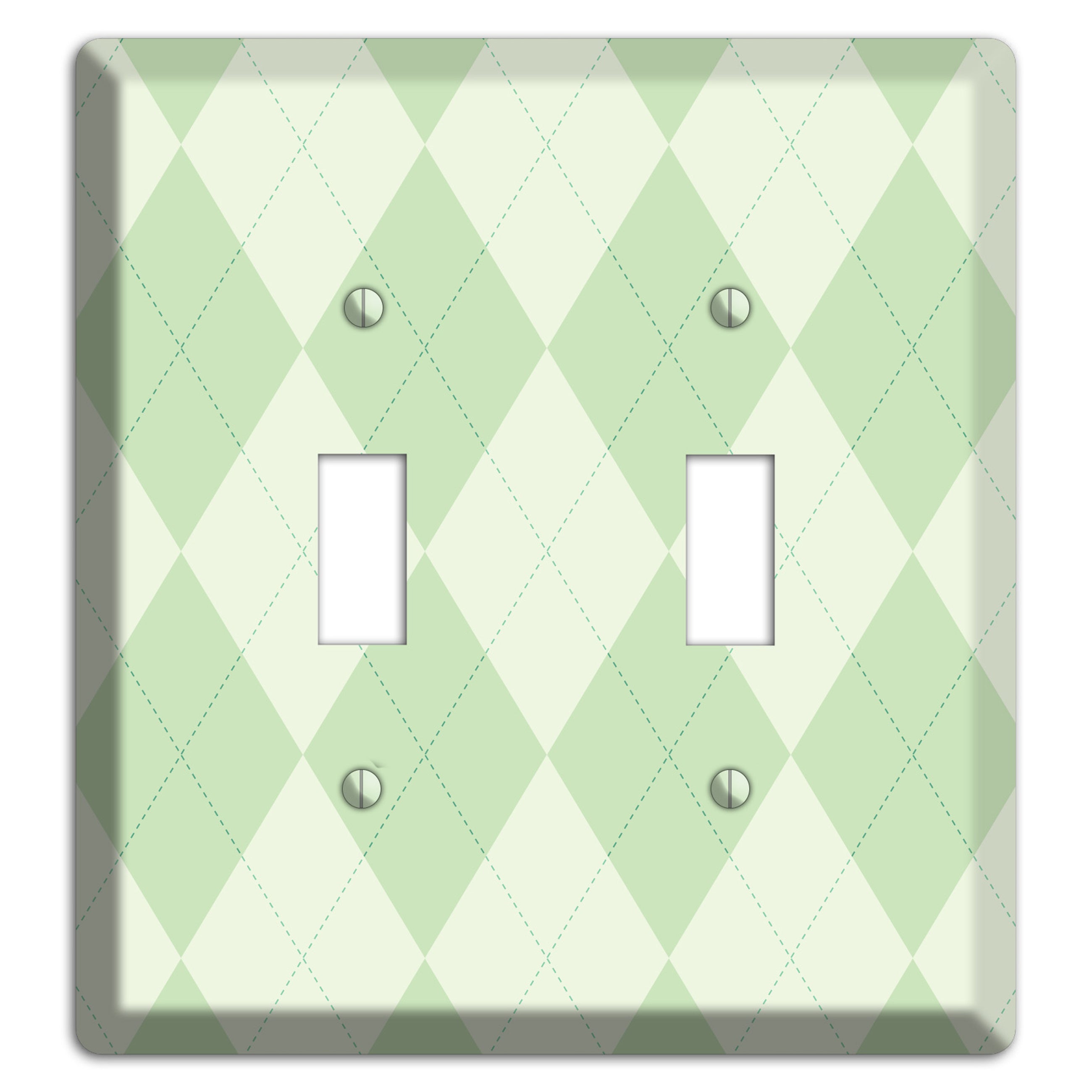Light Green Argyle 2 Toggle Wallplate