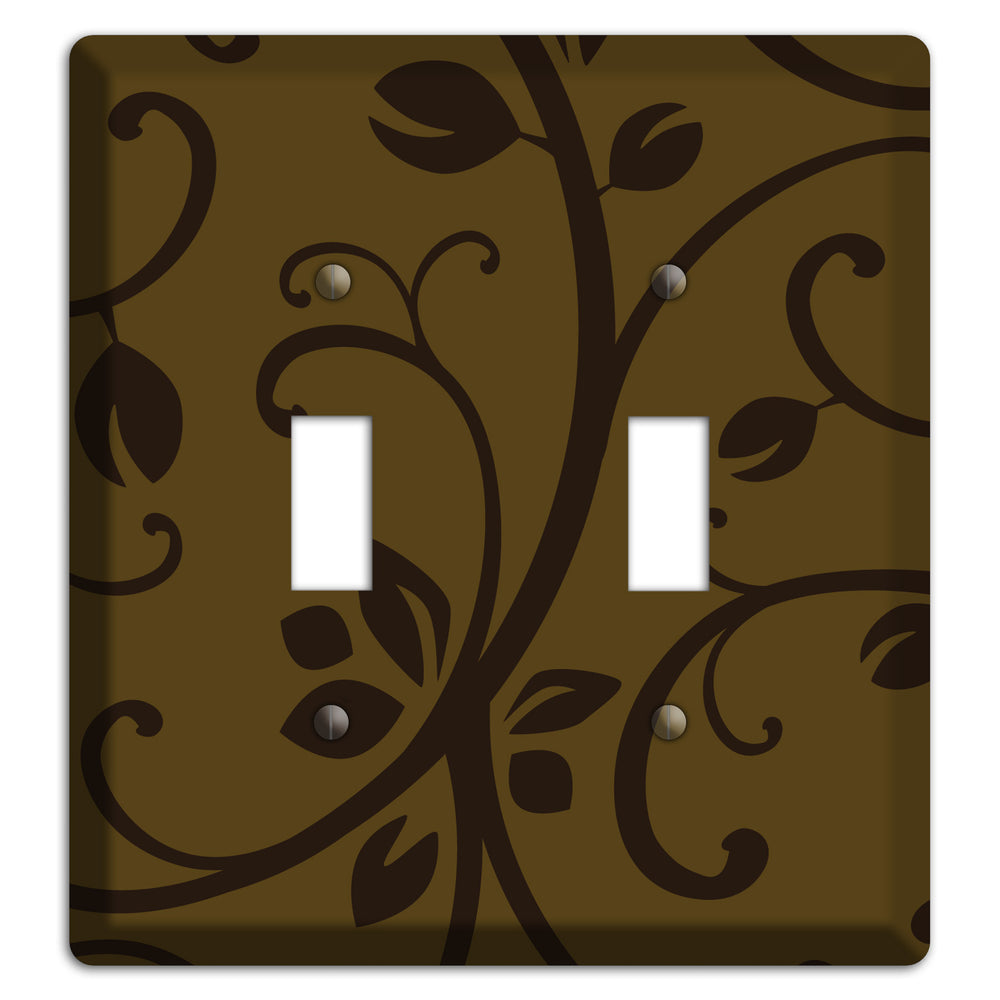 Brown Bud Sprig 2 Toggle Wallplate