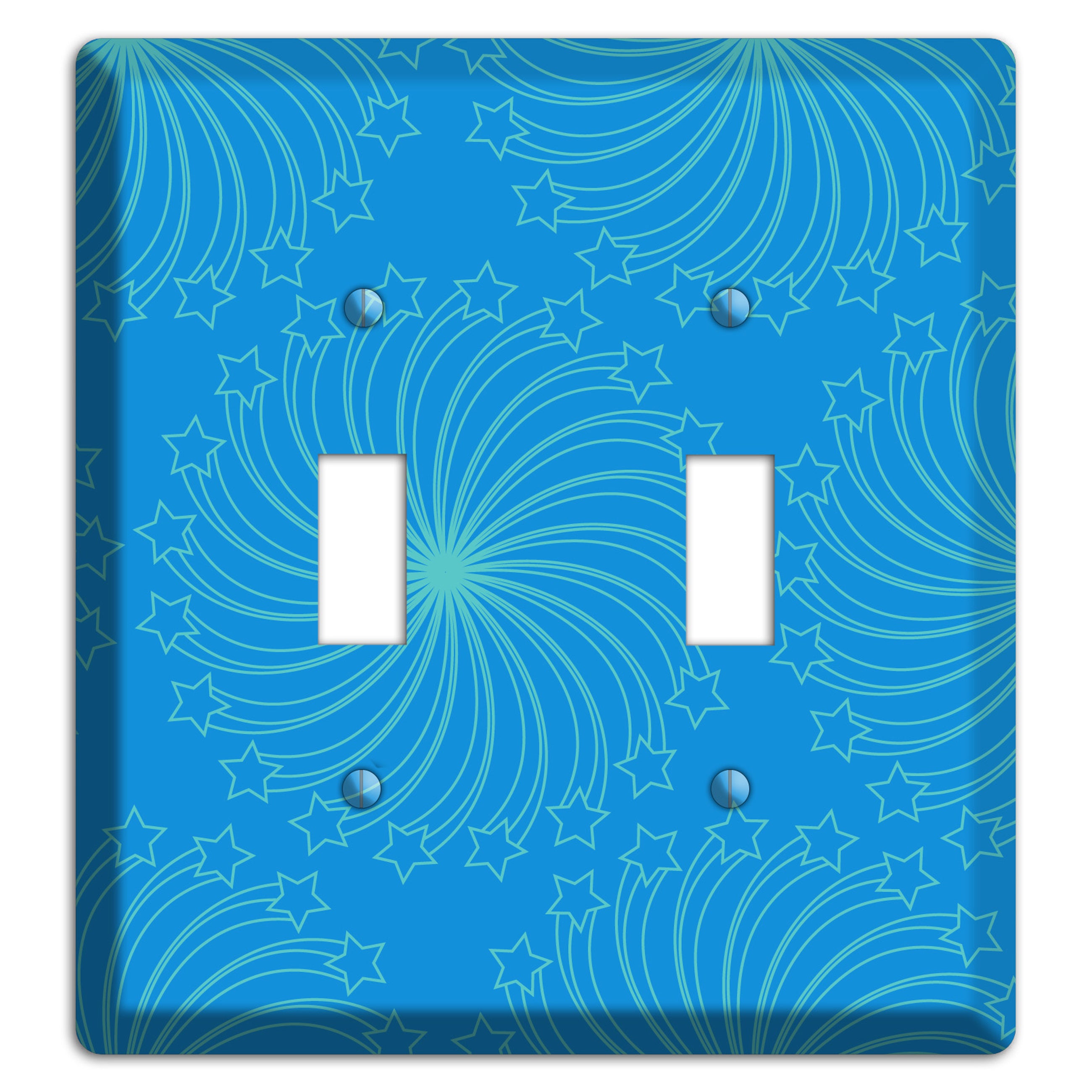 Multi Blue Star Swirl 2 Toggle Wallplate