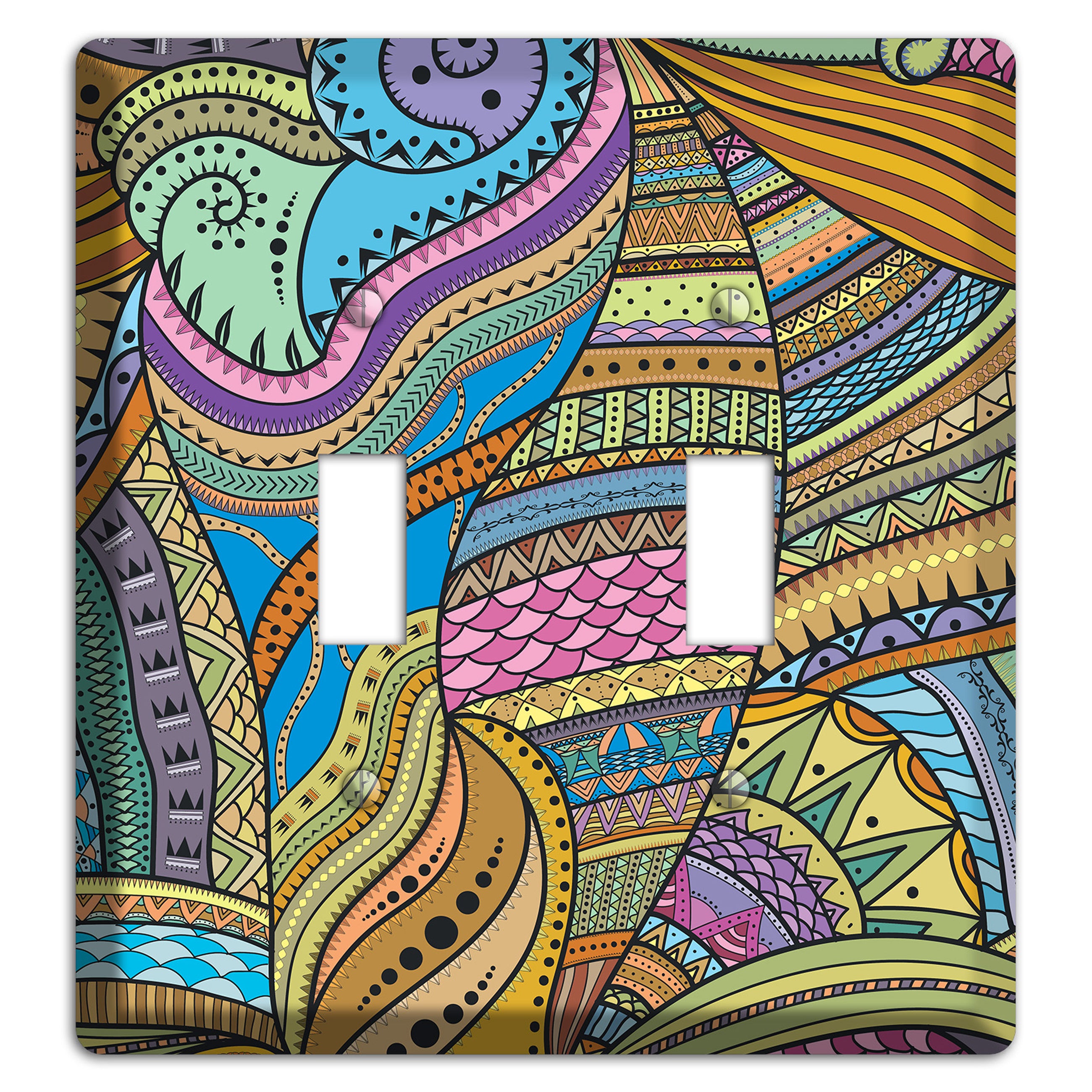 Retro Flourish 6 2 Toggle Wallplate