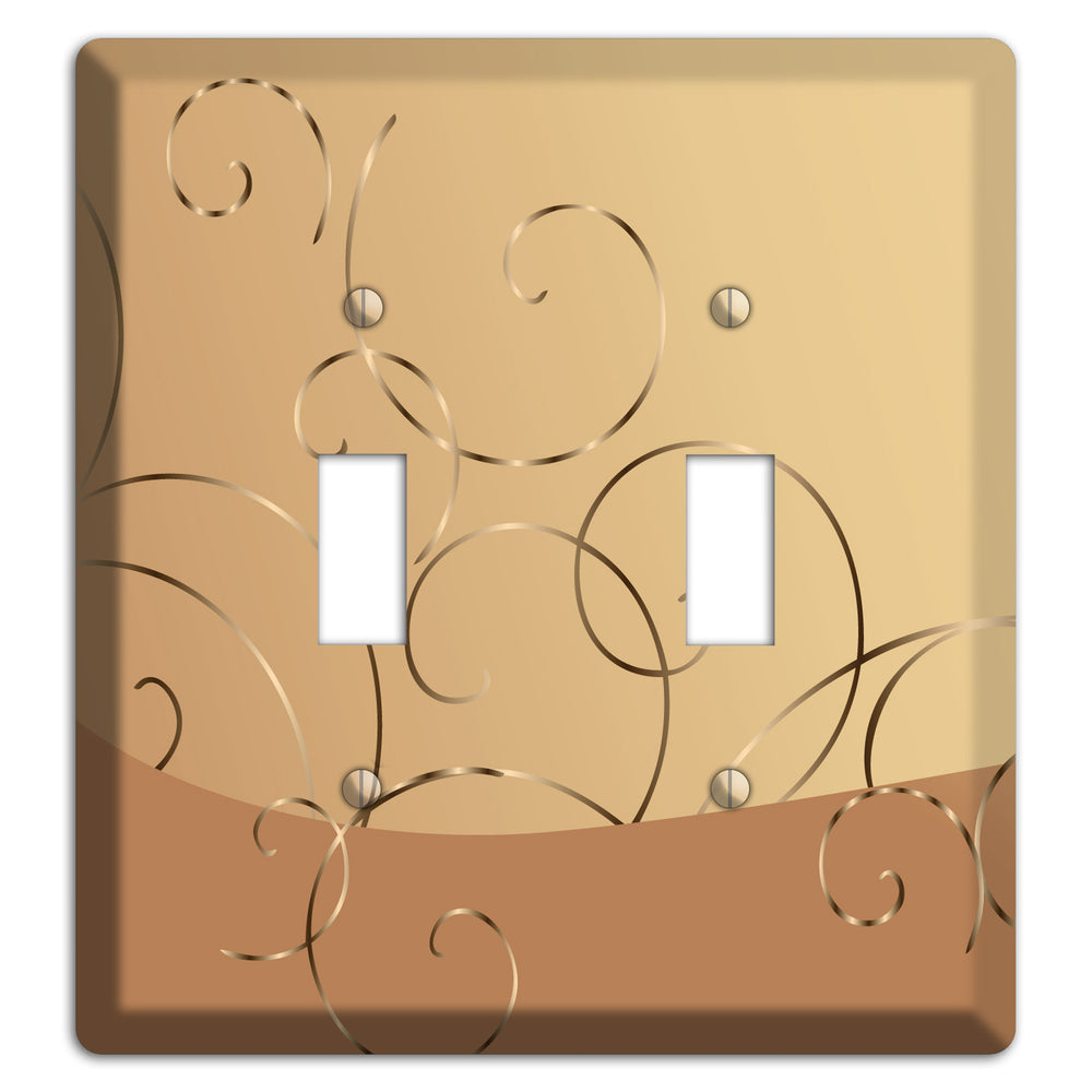 Light Brown and Beige Swirl 2 Toggle Wallplate