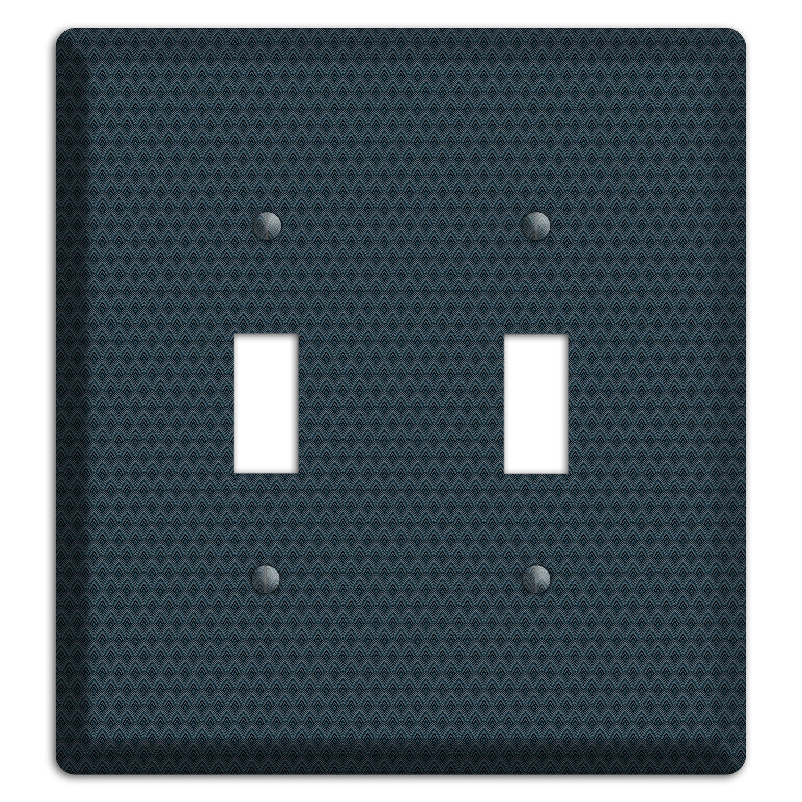 Navy Tiny Scallop 2 Toggle Wallplate