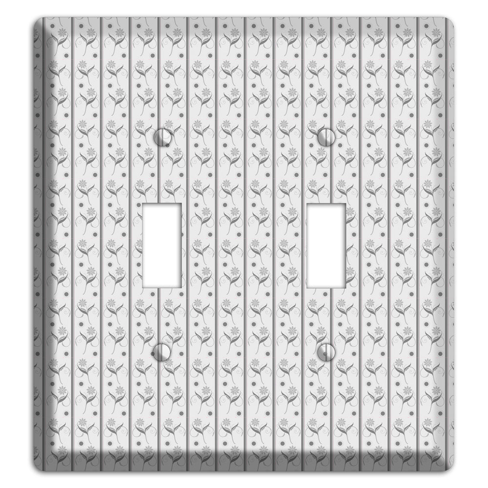 Grey Small Floral Pattern 2 Toggle Wallplate