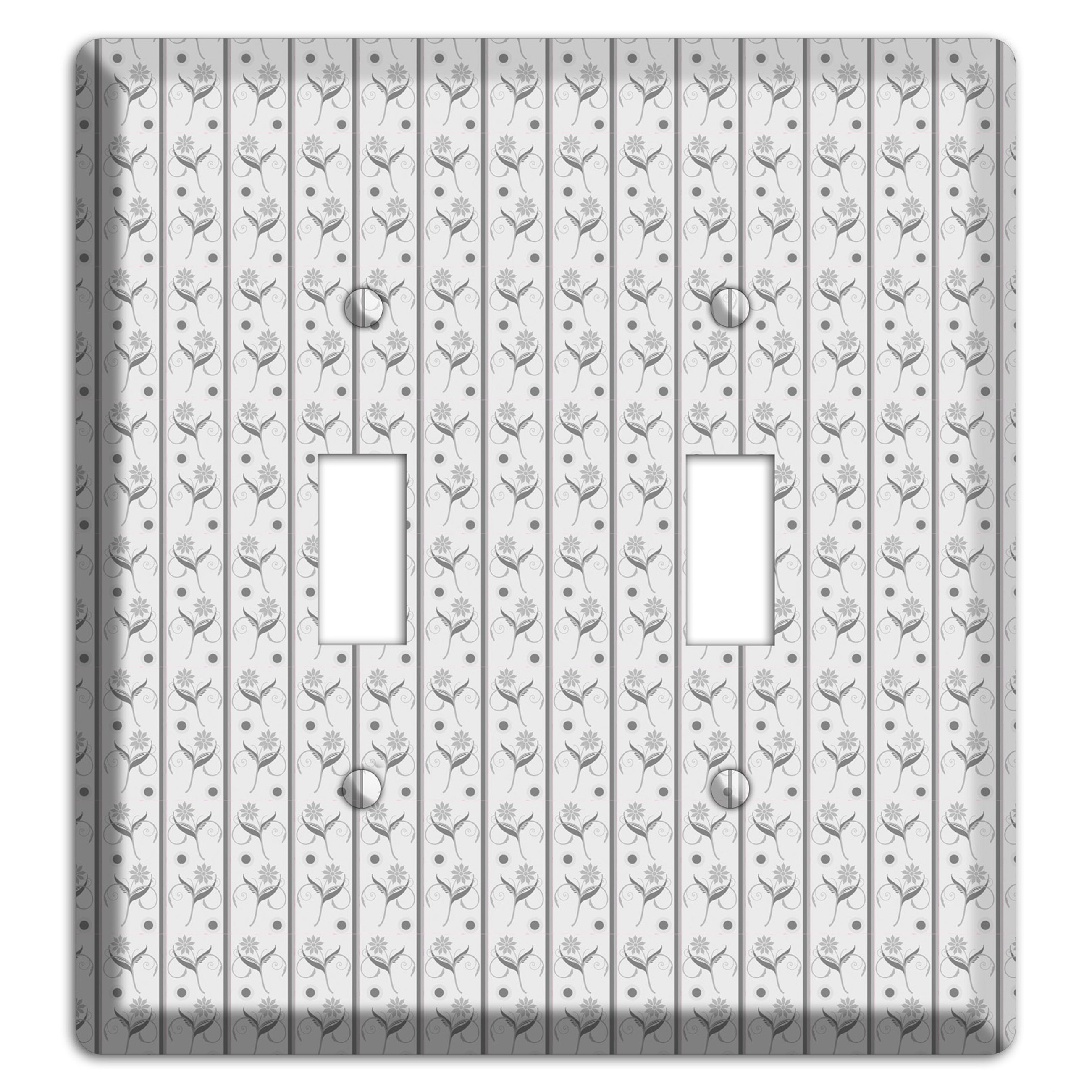Grey Small Floral Pattern 2 Toggle Wallplate