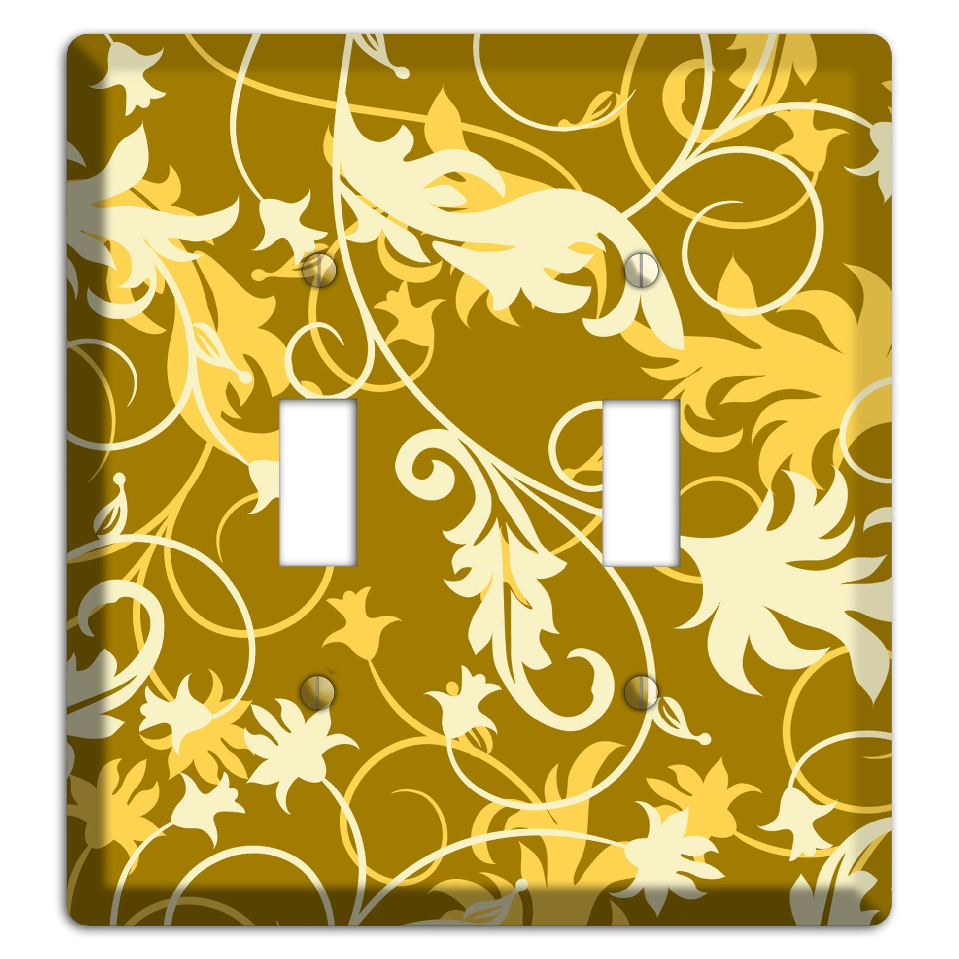 Brown and Tan Victorian Sprig 2 Toggle Wallplate
