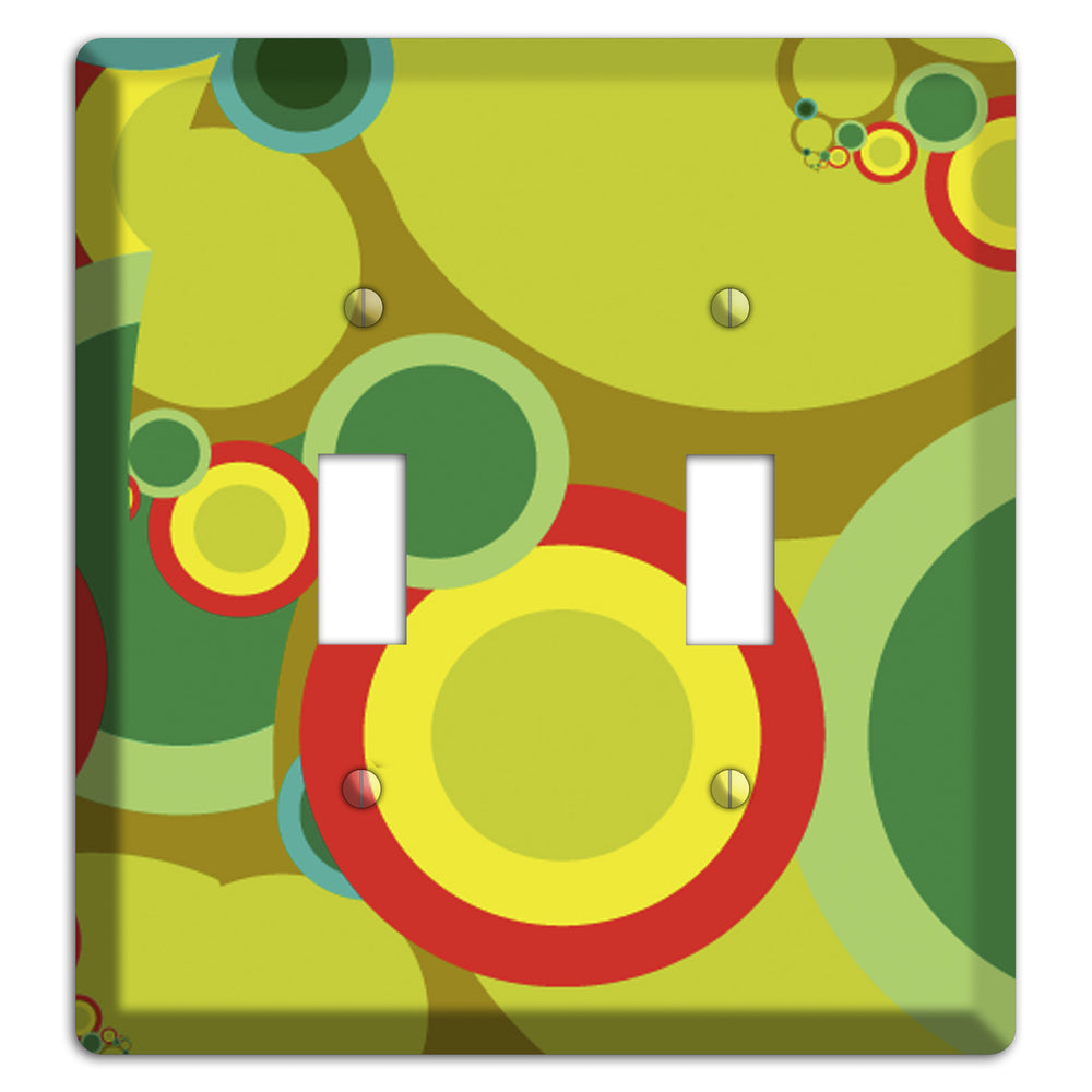 Green and Yellow Abstract Circles 2 Toggle Wallplate