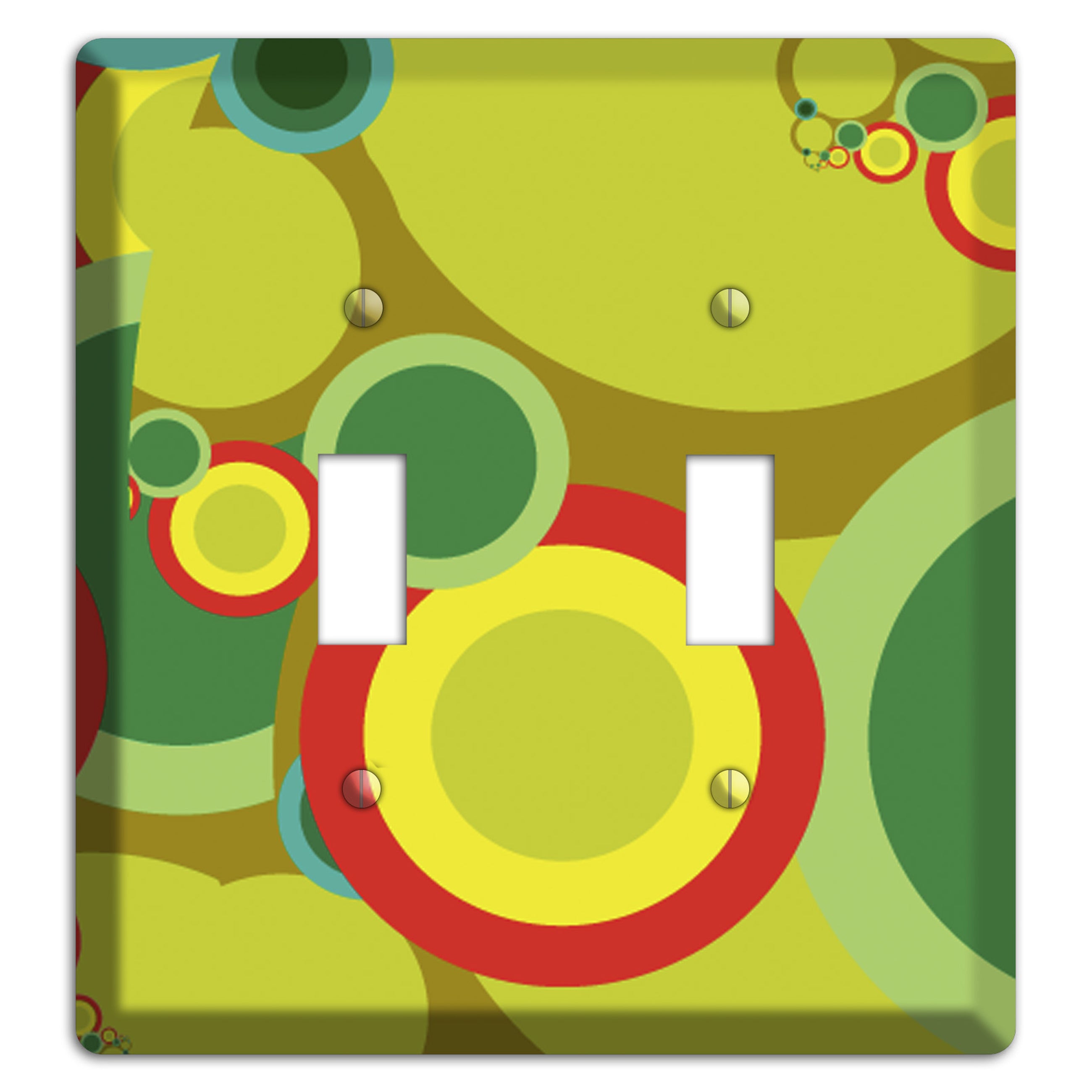 Green and Yellow Abstract Circles 2 Toggle Wallplate