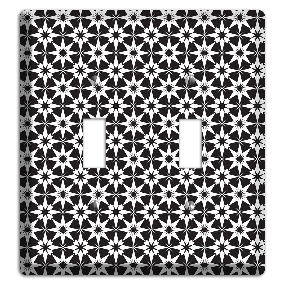 Black with White Foulard 2 Toggle Wallplate
