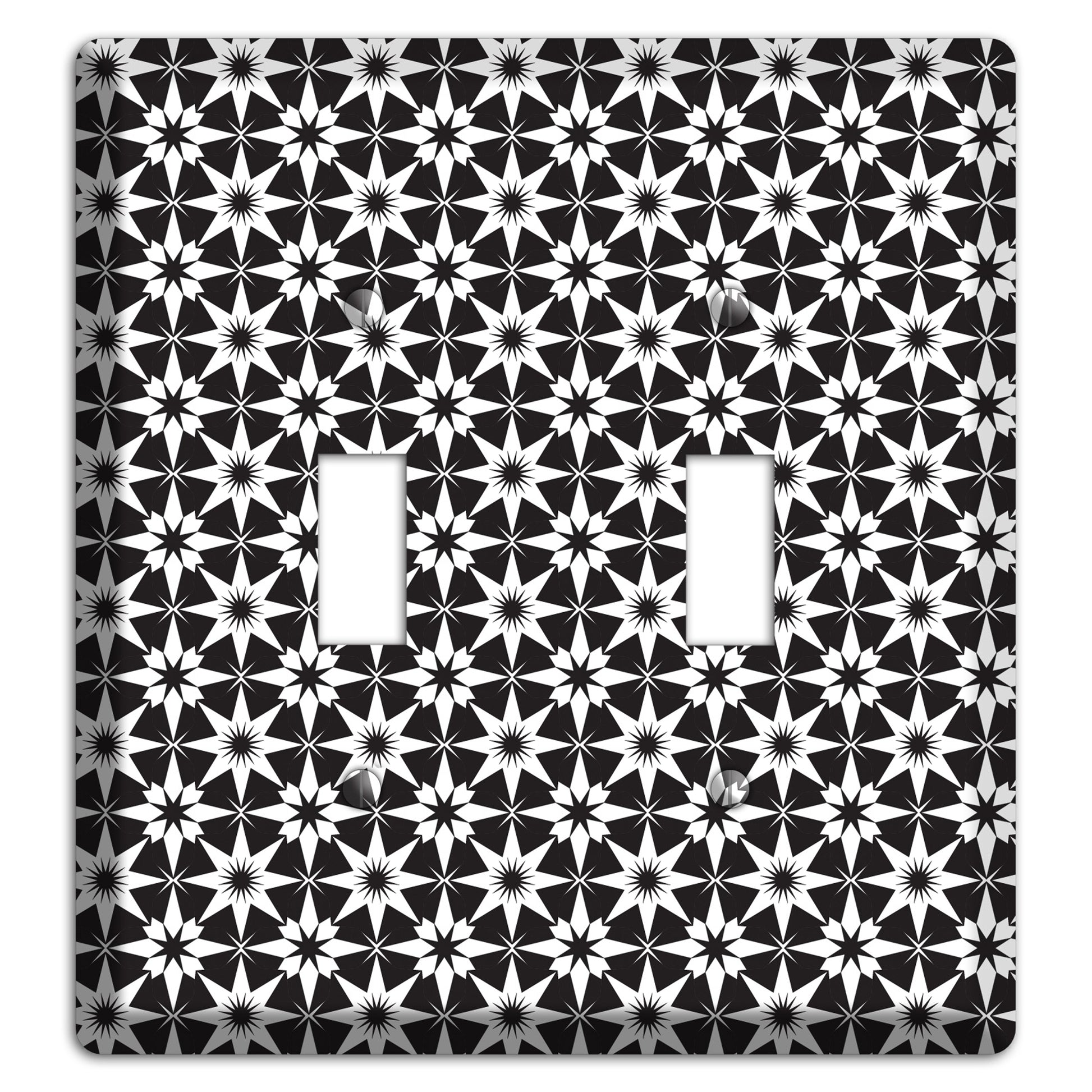 Black with White Foulard 2 Toggle Wallplate