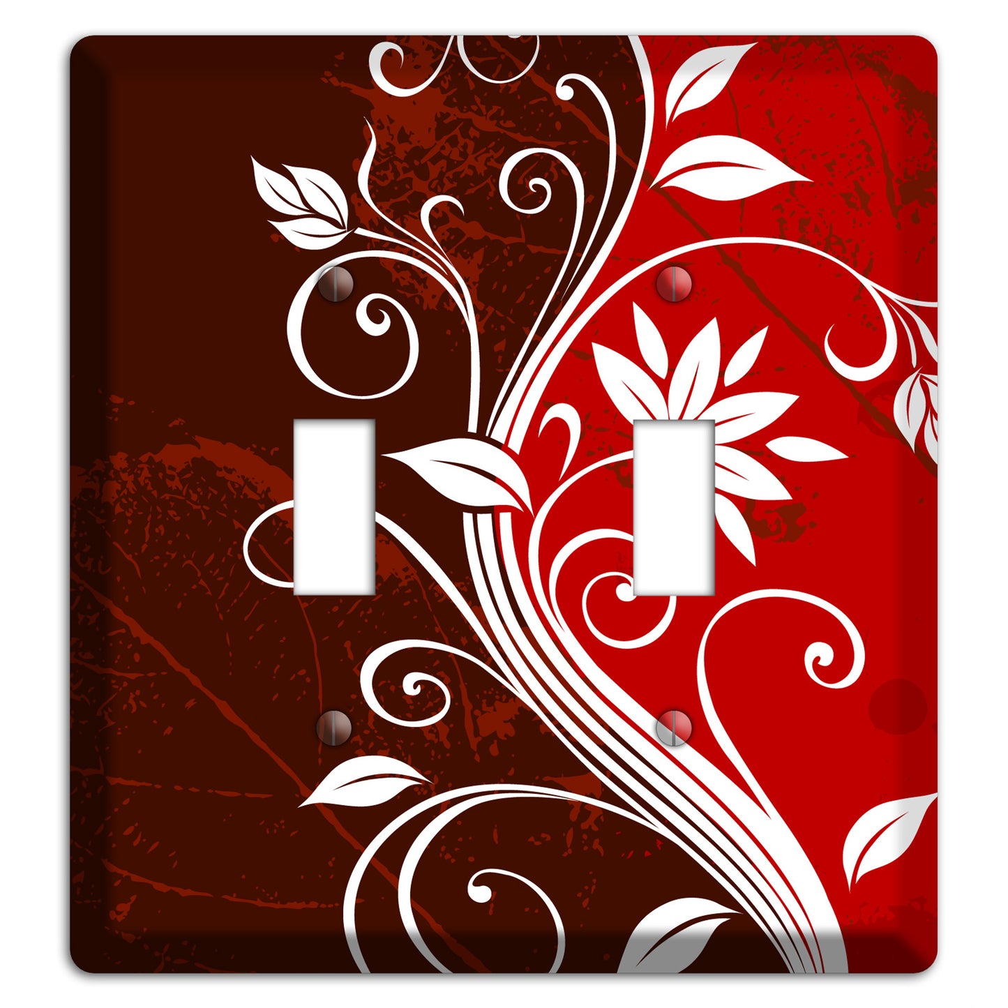 Burgundy and Red Deco Floral 2 Toggle Wallplate